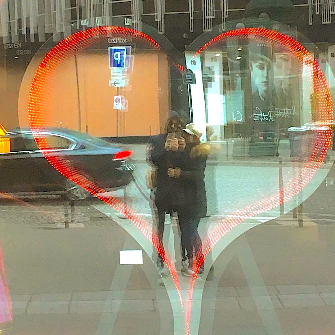 Devi Ohira Paris New Years Day Champs Elysees shopping romance window heart city of love.JPG