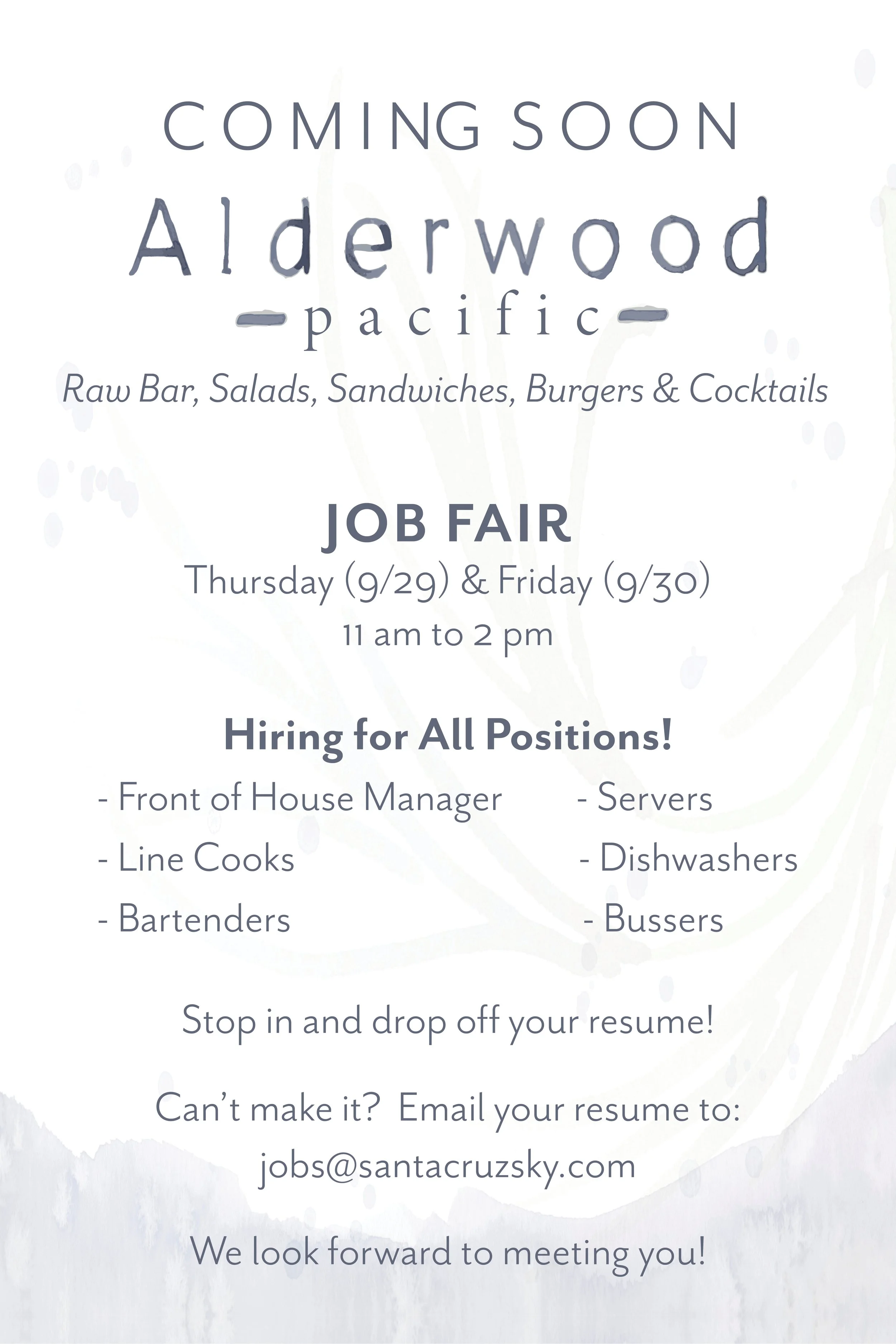 Job Fair — Alderwood Santa Cruz