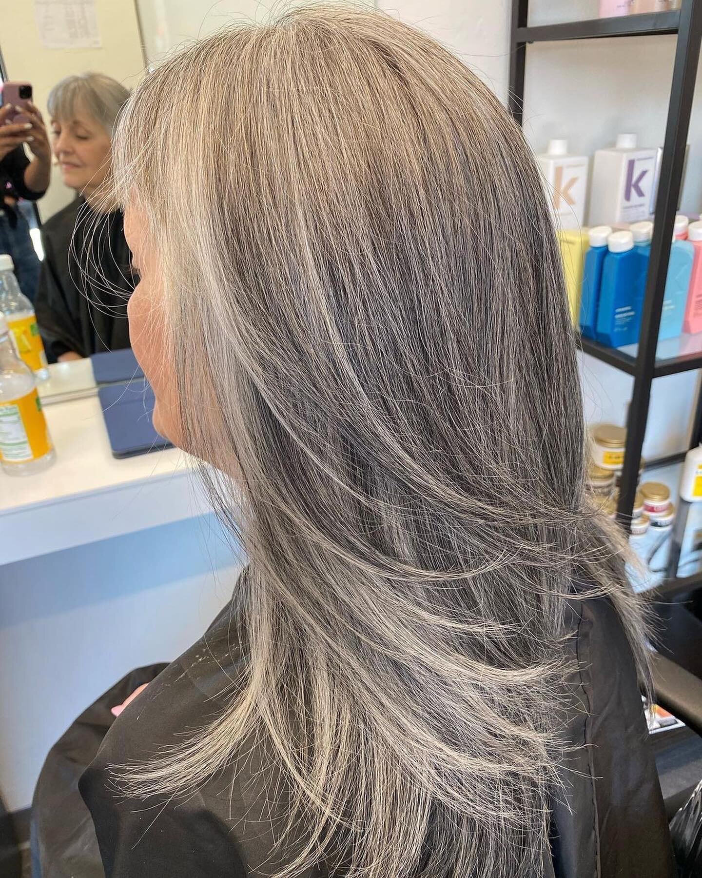 Gorgeous grey 🤍 Color by @lanahairaz &mdash; book with Lana online or by calling (480) 740-1002 📞 #warfieldhairbar #lanahairaz