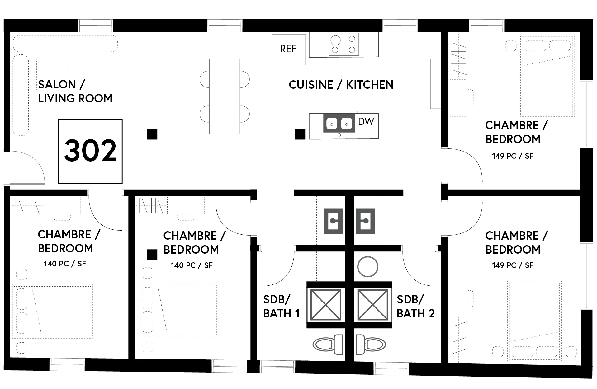 Plan : 1323 PC / Floor Plan : 1323 SF