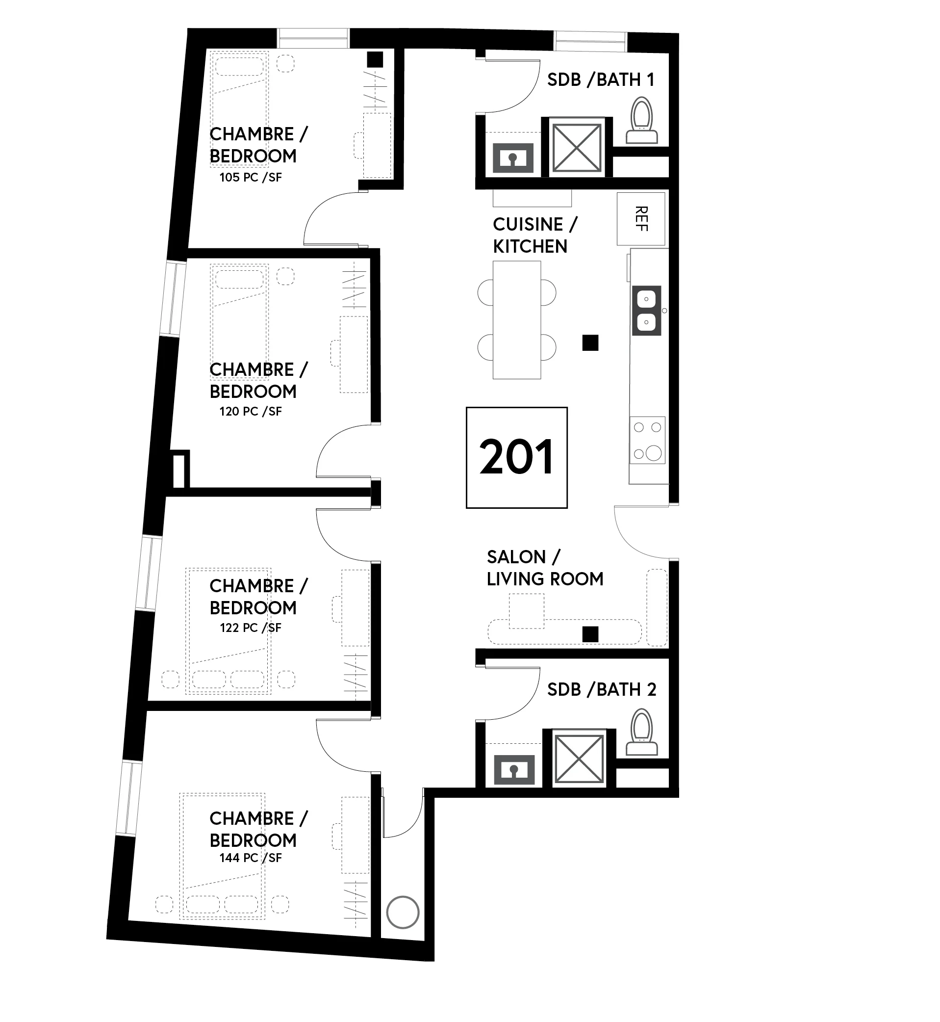 Plan : 1175 PC / Floor Plan : 1175 SF