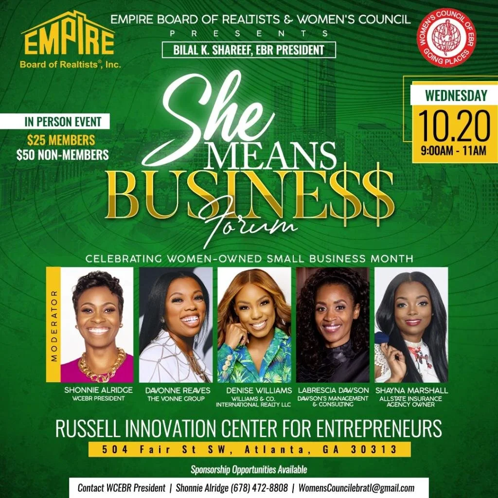 Empire Board of Realtists and Women's Council of Empire Board of Realtists Presents the "She Means Business Forum"