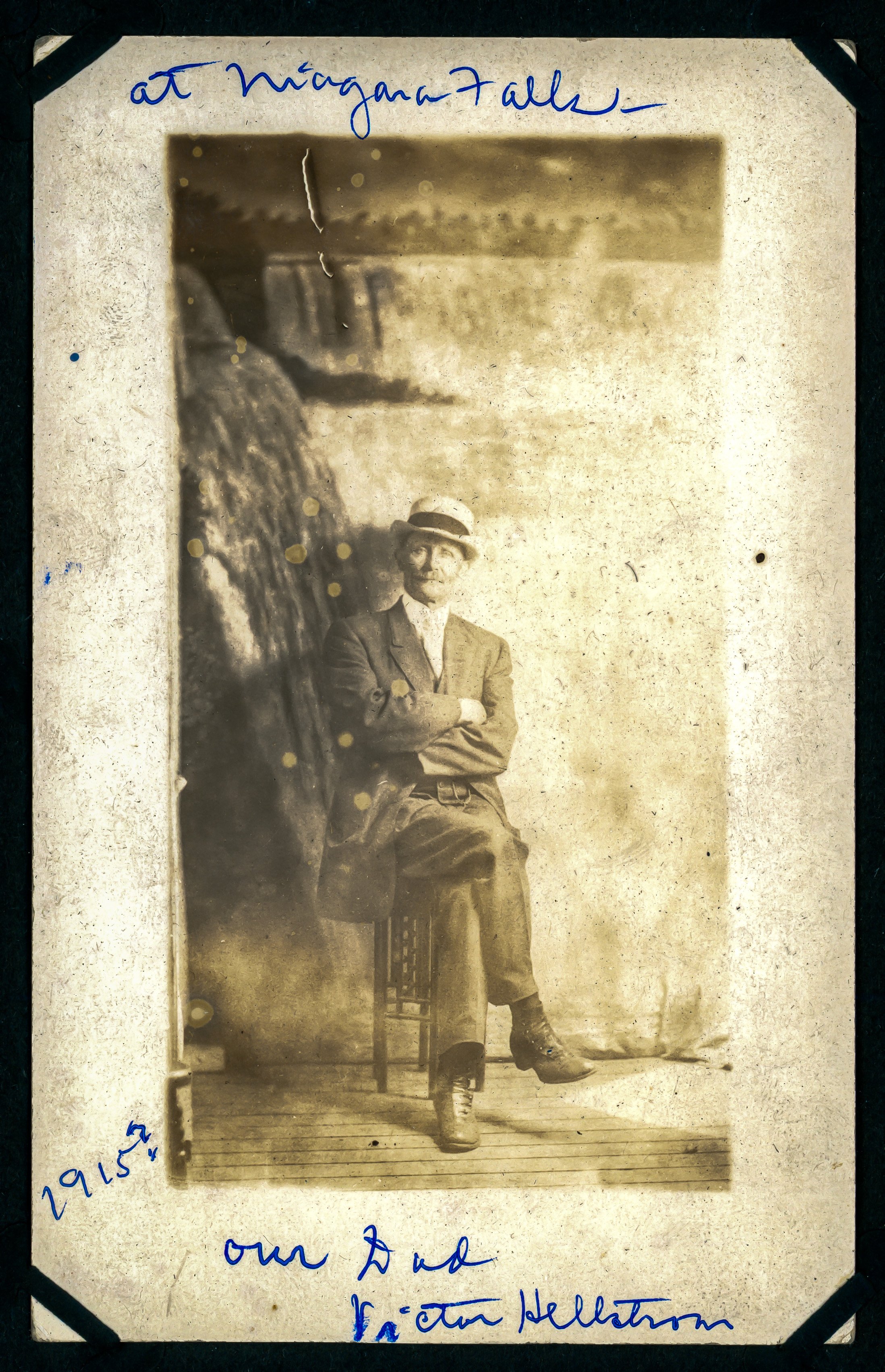 Victor Hellstrom, Souvenir Portrait, Niagara Falls, 1915? 