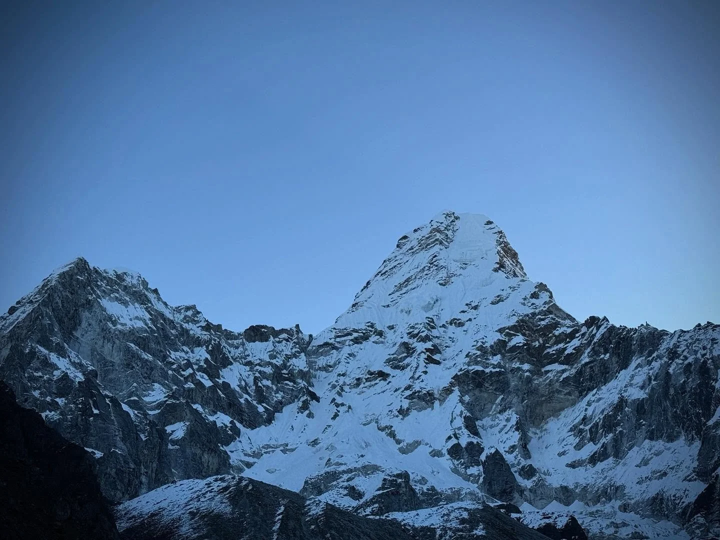 Ama Dablam in the morning light. She&rsquo;s playing hard to get but I&rsquo;m a patient kinda girl. Wind delays switching up the game plan- new summit push begins 11/15.