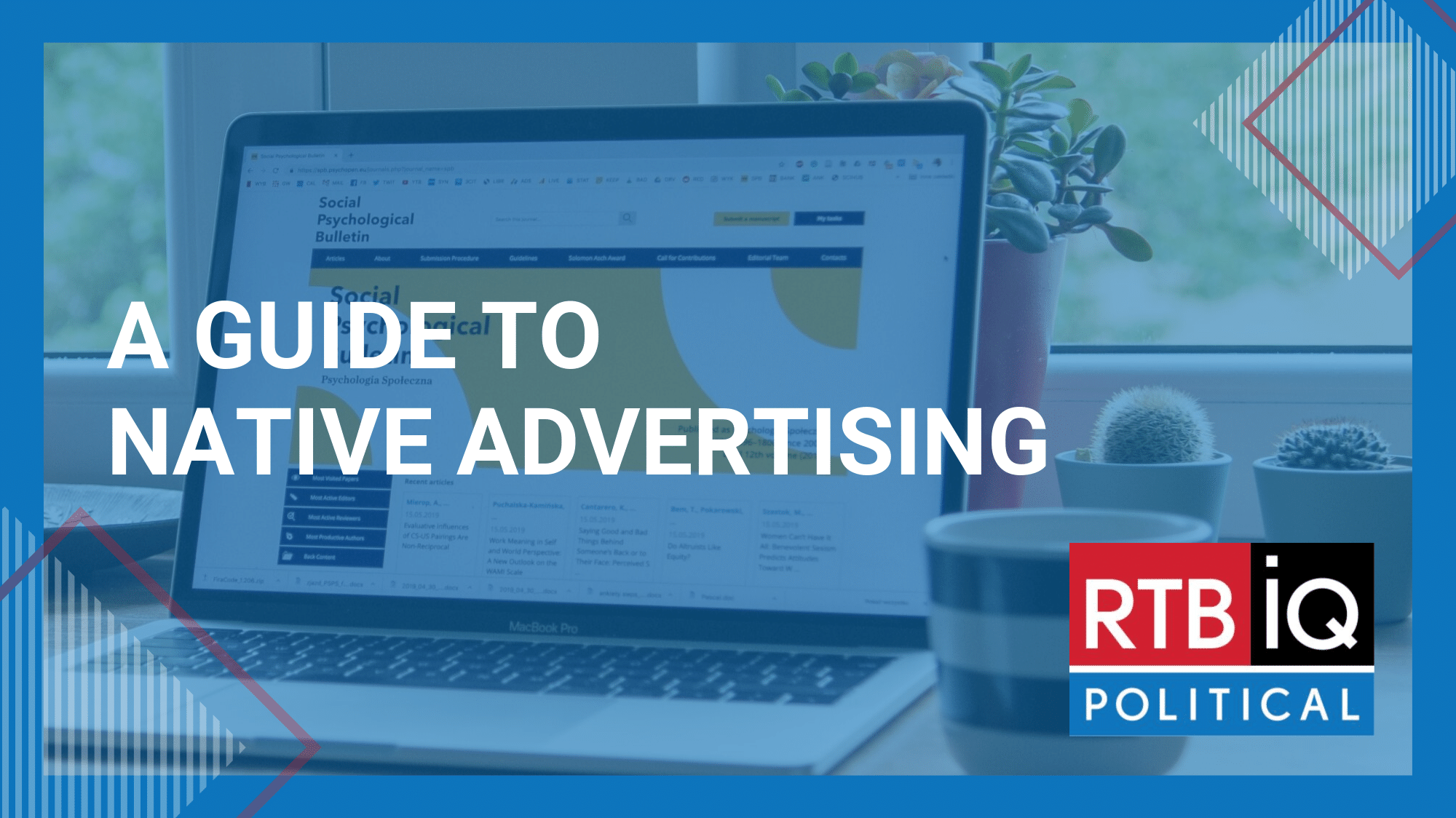 Graphic of computer screen with text overlay “A guide to native advertising”