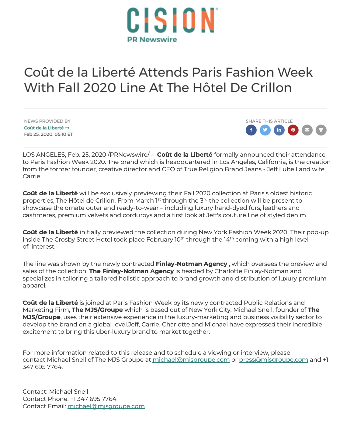 NYC &amp; Paris Fashion Week 2020 (read more)