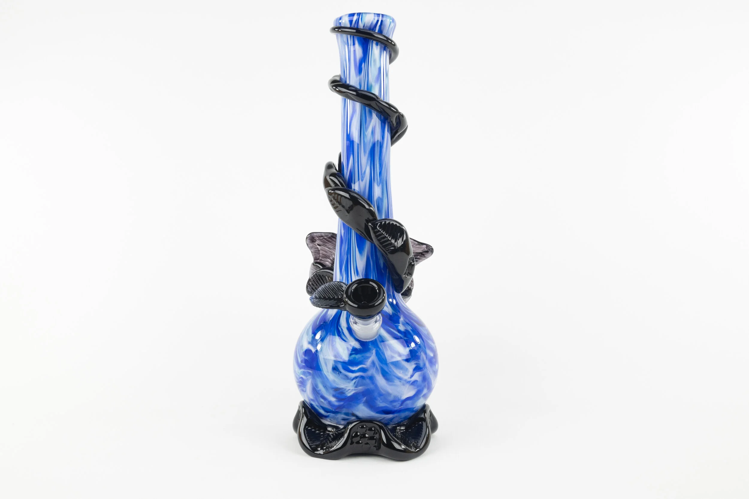 Jet Black soft glass FLower Bong — Noble Glass Gallery