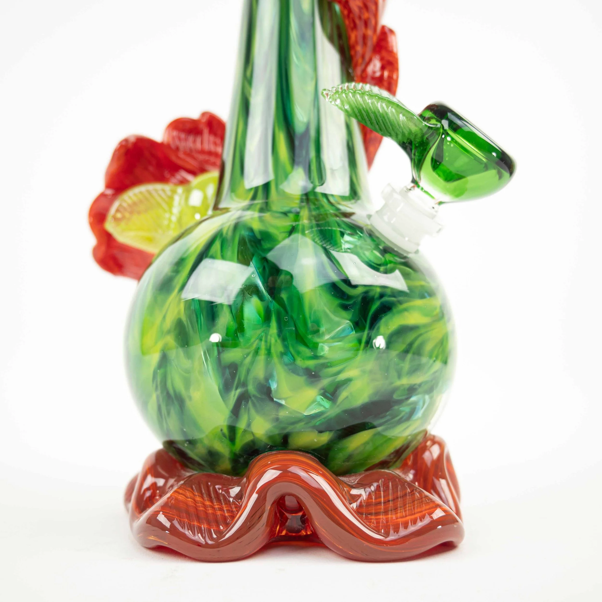 Rose Red Soft glass Flower Bong — Noble Glass Gallery
