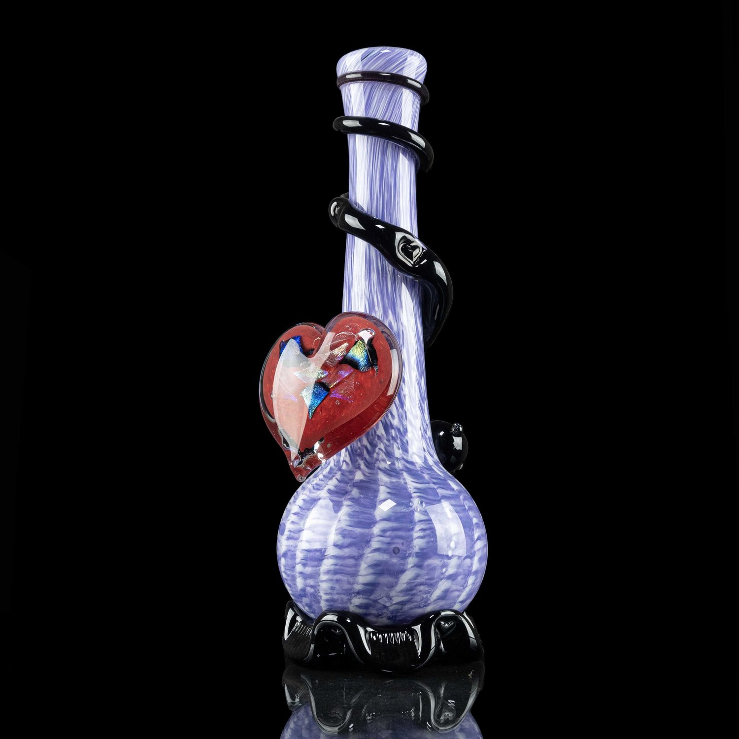 Rose Red Soft glass Heart Bong — Noble Glass Gallery