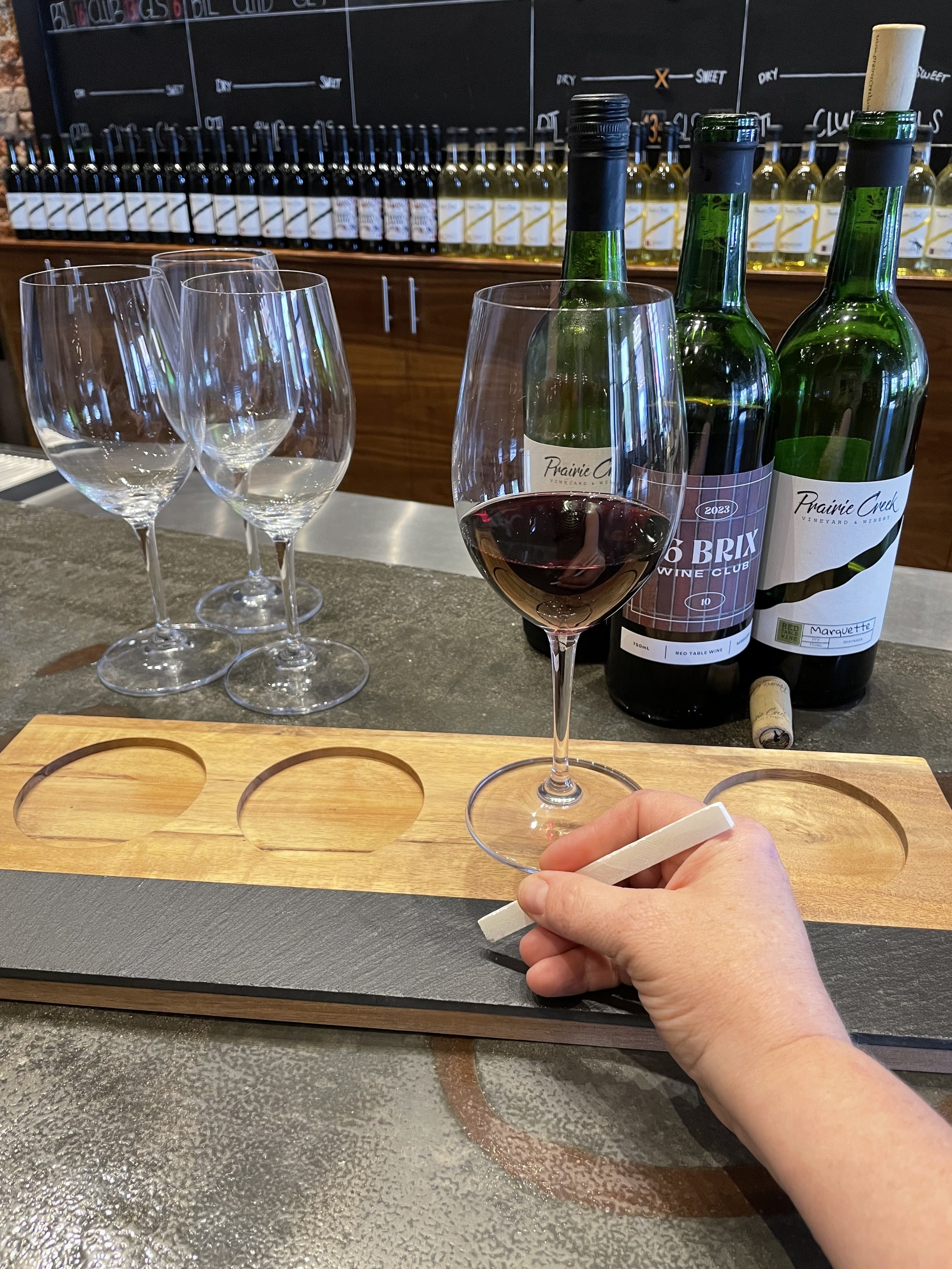 Wine Tasting Board — Prairie Creek Vineyard Winery