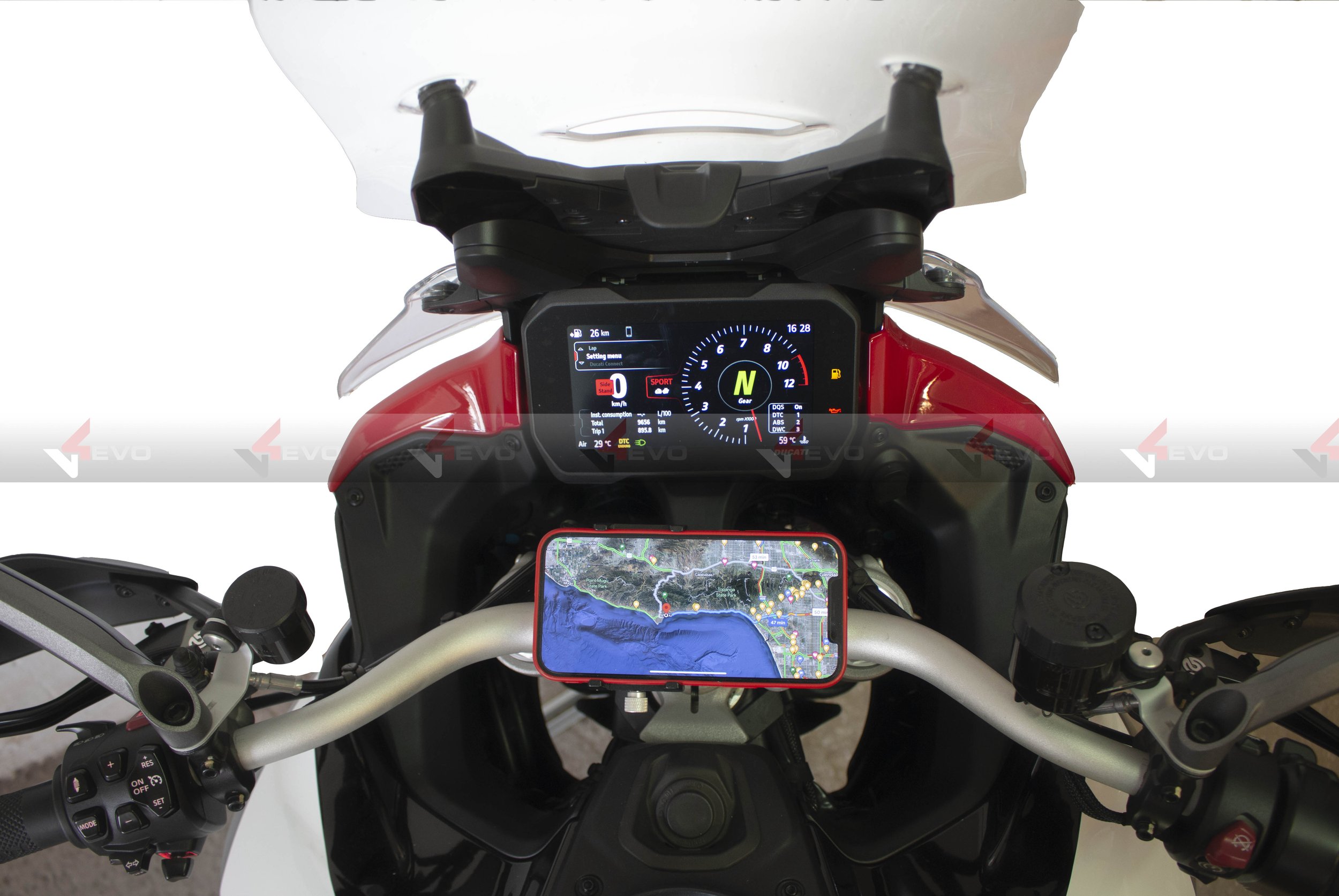 Ducati Multistrada v4 phone mount — V4evo