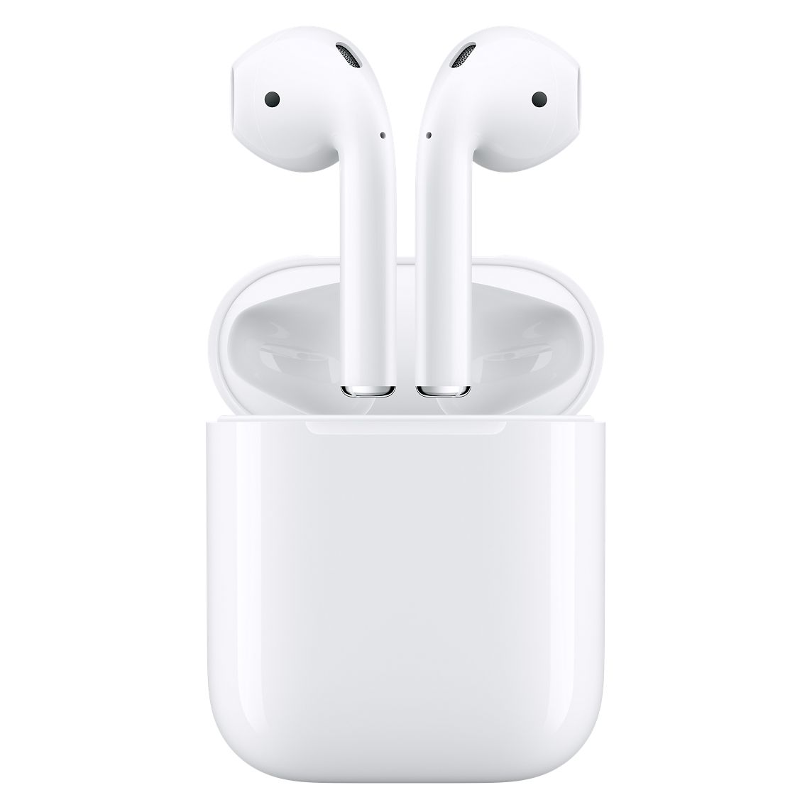 Product Information Overview Wireless. Effortless. Magical. AirPods will forever change the way you use headphones. Whenever you pull your AirPods out of the charging case, they instantly turn on and connect to your iPhone, Apple Watch, iPad, or Mac.(1) Audio automatically plays as soon as you put them in your ears and pauses when you take them out. To adjust the volume, change the song, make a call, or even get directions, just double-tap to activate Siri. Driven by the custom Apple W1 chip, AirPods use optical sensors and a motion accelerometer to detect when they’re in your ears. Whether you’re using both AirPods or just one, the W1 chip automatically routes the audio and engages the microphone. And when you’re on a call or talking to Siri, an additional accelerometer works with beamforming microphones to filter out background noise and focus on the sound of your voice. Because the ultralow-power W1 chip manages battery life so well, AirPods deliver an industry-leading 5 hours of listening time on one charge.(2) And they’re made to keep up with you, thanks to a charging case that holds multiple additional charges for more than 24 hours of listening time.(3) Need a quick charge? Just 15 minutes in the case gives you 3 hours of listening time.(4) Highlights Designed by Apple Automatically on, automatically connected One-tap setup for all your Apple devices(1) Quick access to Siri with a double-tap More than 24-hour battery life with Charging Case(3) Charges quickly in the case Rich, high-quality audio and voice Seamless switching between devices Tech Specs Bluetooth Wireless Weight AirPods (each): 0.14 ounces (4 g) Charging Case: 1.34 ounces (38 g) Dimensions AirPods (each): 0.65 by 0.71 by 1.59 inches (16.5 by 18.0 by 40.5 mm) Charging Case: 1.74 by 0.84 by 2.11 inches (44.3 by 21.3 by 53.5 mm) Connections AirPods: Bluetooth Charging Case: Lightning connector AirPods Sensors (each): Dual beam-forming microphones Dual optical sensors Motion-detecting accelerometer Speech-detecting accelerometer Power and Battery AirPods with Charging Case: More than 24 hours listening time,(3) up to 11 hours talk time(6) AirPods (single charge): Up to 5 hours listening time,(2) Up to 2 hours talk time(5) 15 minutes in the case equals 3 hours listening time(4) or over an hour of talk time(7) System Requirements iPhone, iPad and iPod touch models with iOS 10 or later Apple Watch models with watchOS 3 or later Mac models with macOS Sierra or later