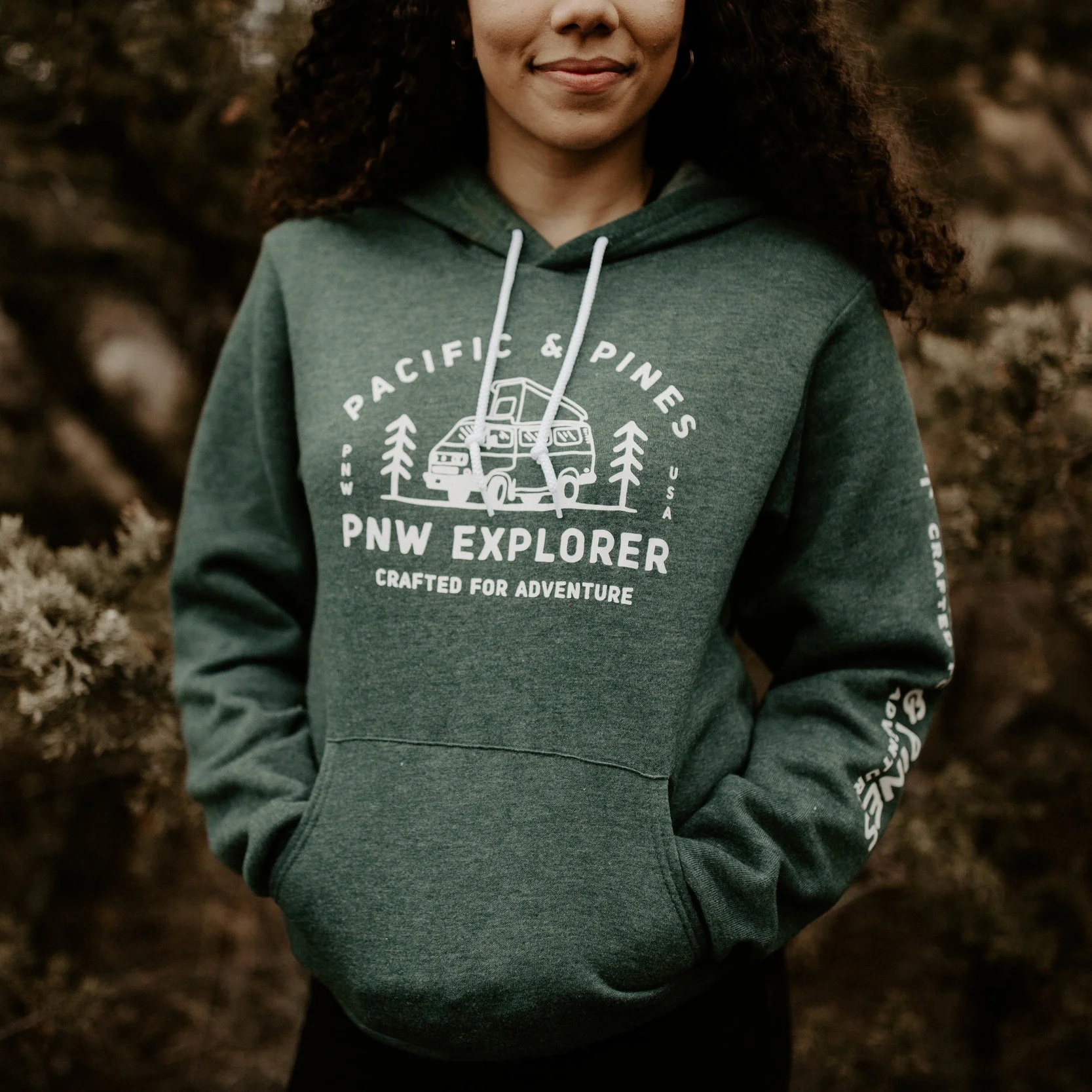 "Van Life"  // Lightweight Sweatshirt (Unisex) // Forest Pine