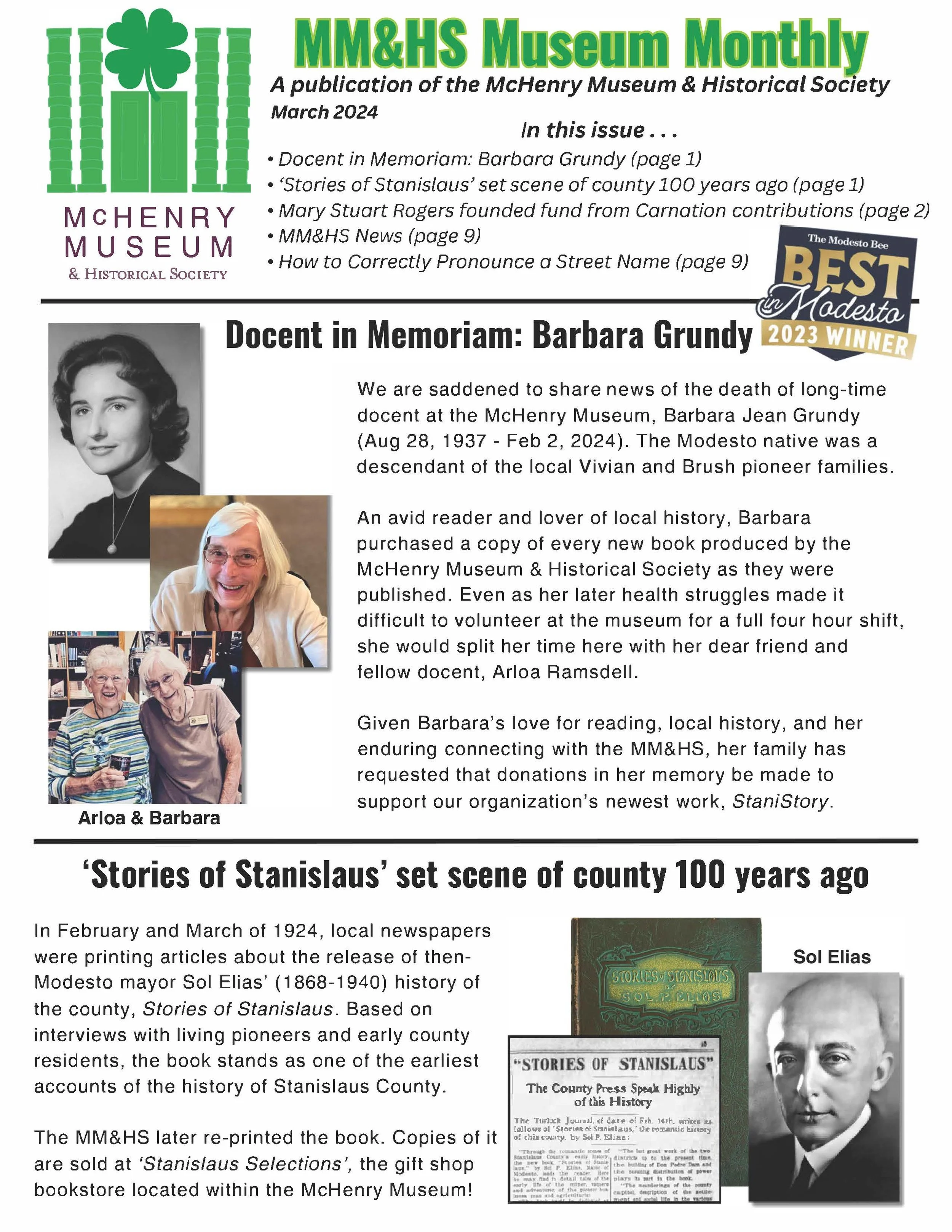 Museum Monthly 2020-Present — McHenry Museum & Historical Society