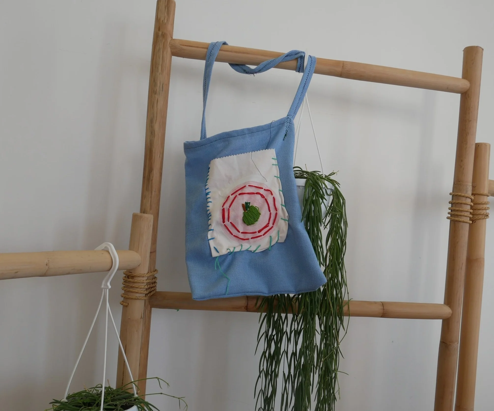 Embroidered Apple Tote by Eliana Giancotti HK$10,000