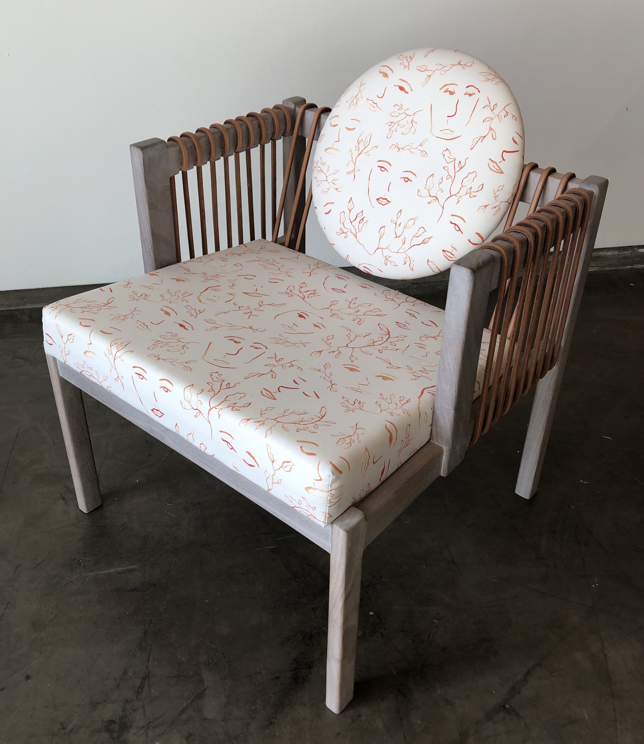 Orange Satyr Fabric - Thomas Hayes Studio Chair.JPG