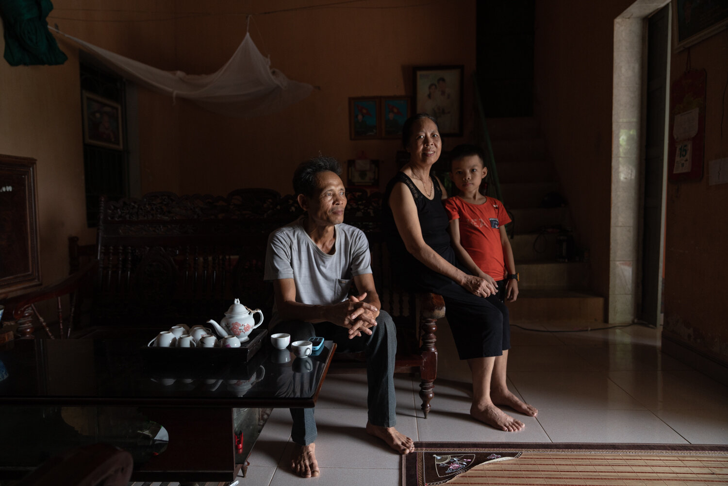  July 16, 2019 - Hung Yen, Vietnam. NGUYEN THI Tham (61) lives with her husband and Grand-Son. She has free health insurance with VSS as she is older than 60 and part of a Mertius group because of her contributions to Vietnam after the war. © Nicolas