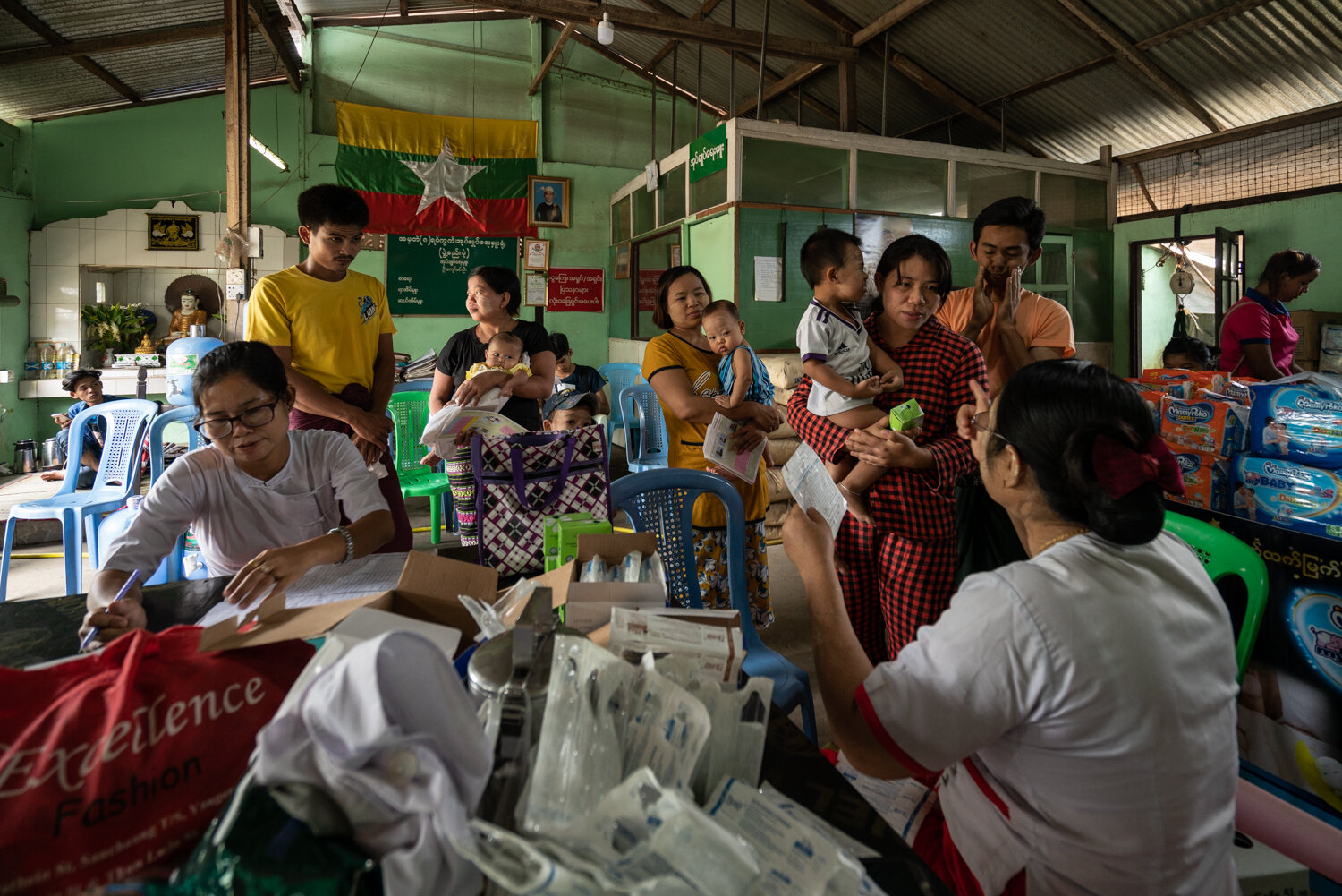  Aug 03, 2019 - Yangon, Myanmar. Mrs. Yu Mar (31) delivered her baby and recieved maternity and paternity leave. © Nicolas Axelrod / Ruom 