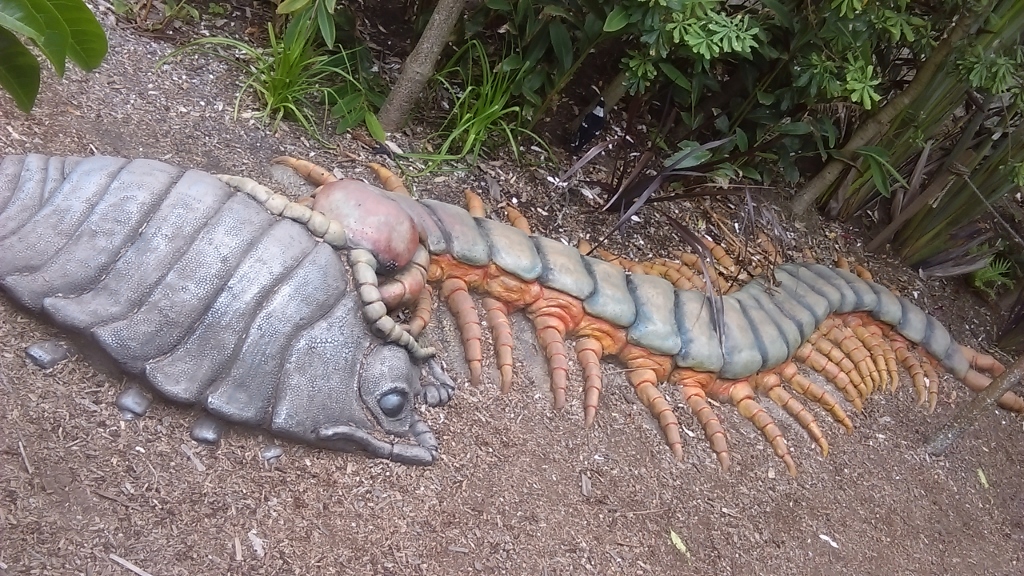 Giant centipede and slater, cast in composite polyestercrushed marble, Taronga Zoo..jpg