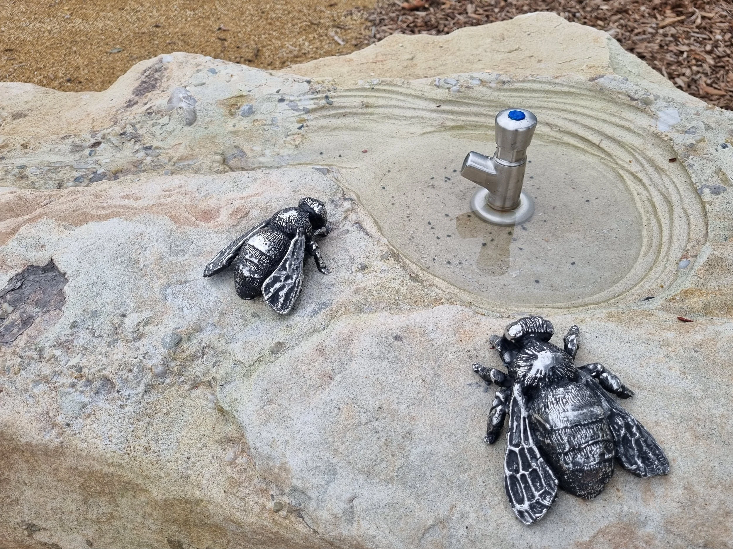 Tim Johnman Gumbramorra Swamp stainless steel bees.jpg