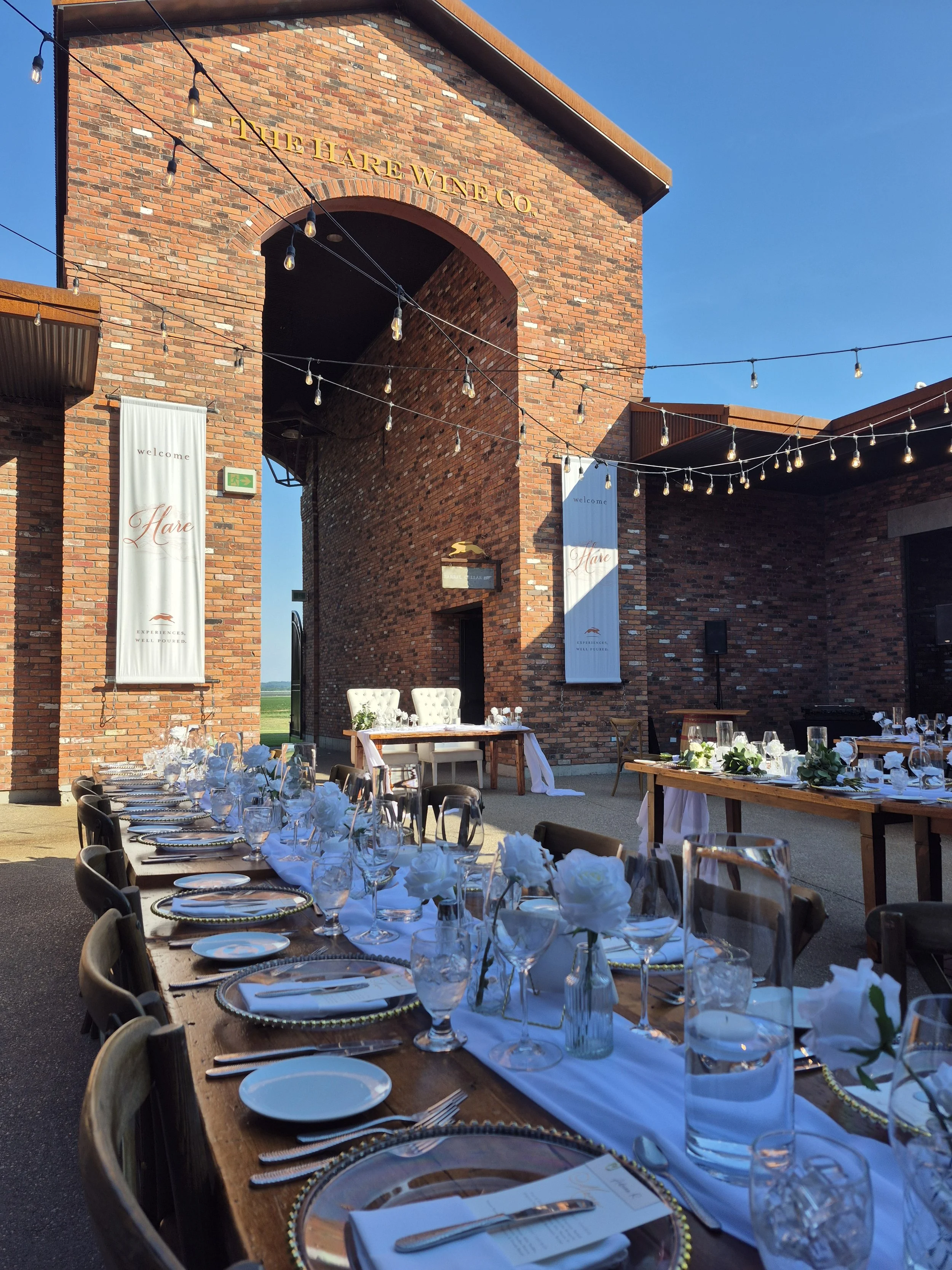 Reception set up in the Courtyard