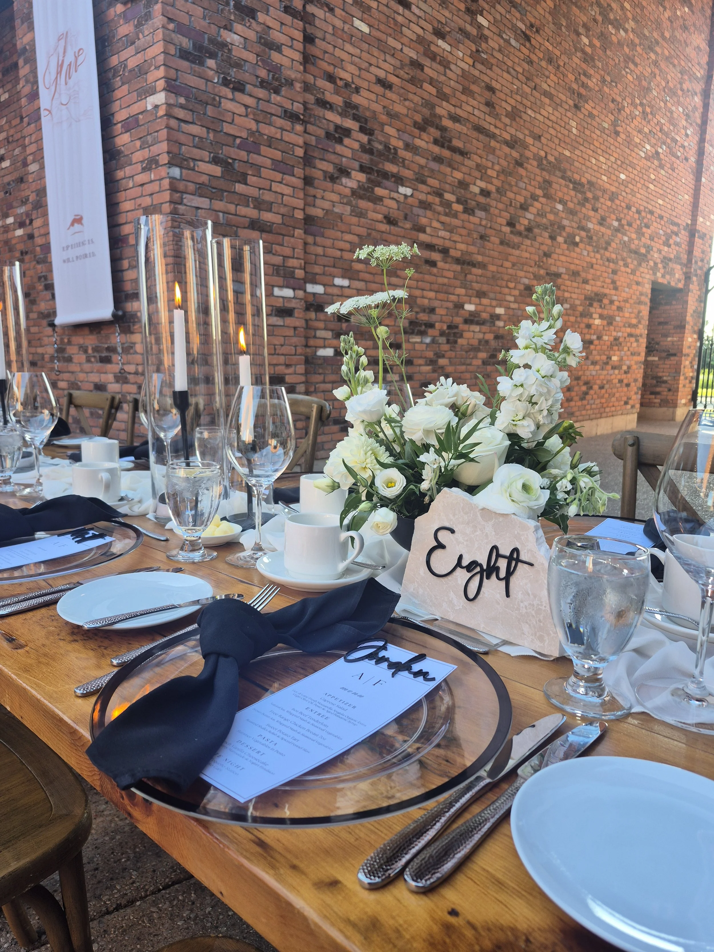 Closeup of the table details