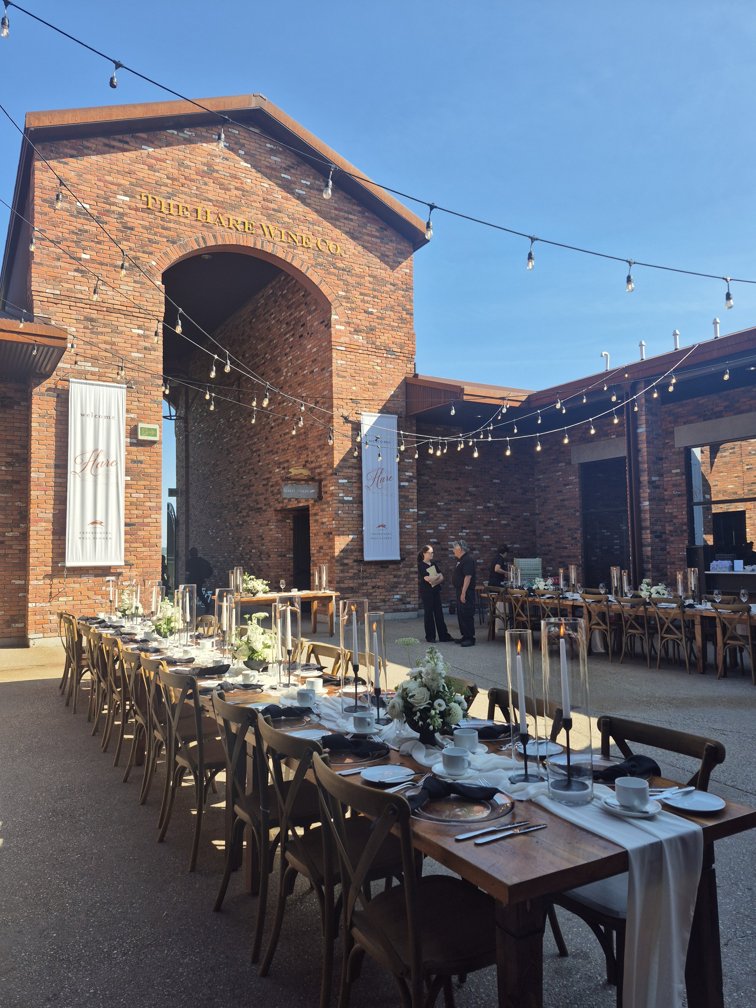 Reception set up in the Courtyard