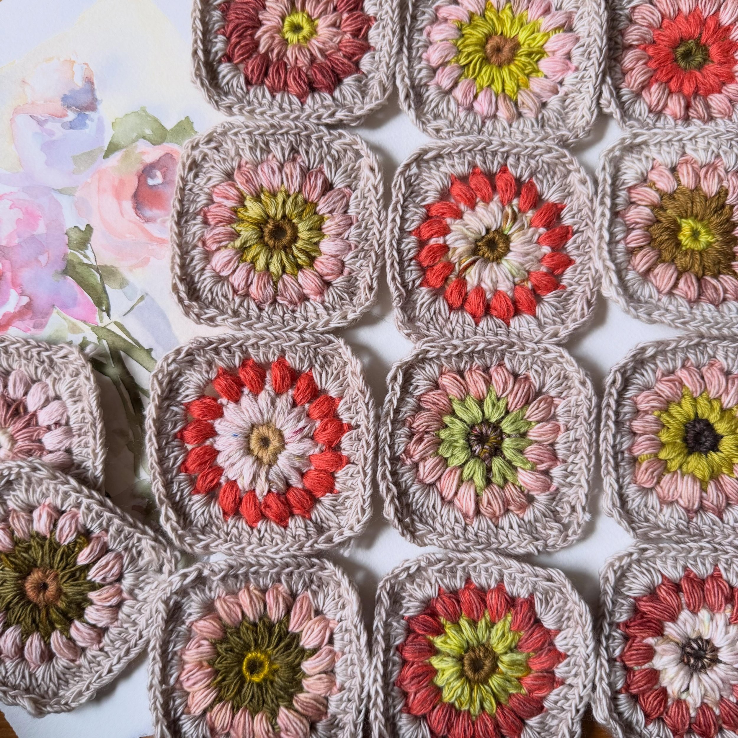 New blanket for a special little love bug ❤️🐞 
Using up yarn from my stash. Pattern is Sunshine Day Afghan by Alicia Paulson @aliciapaulson