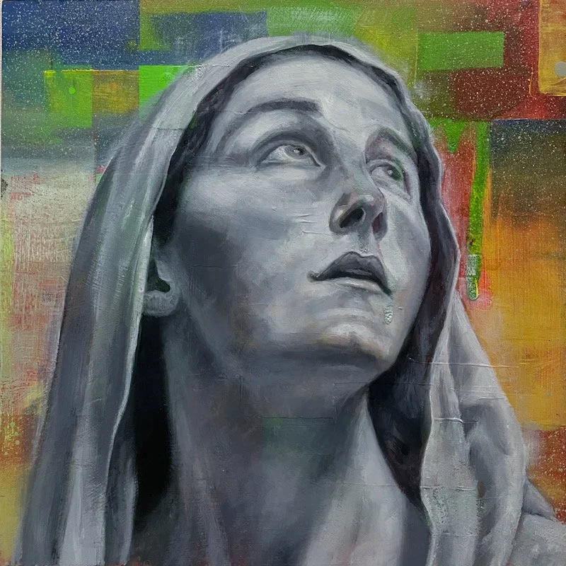  Mixed media on board, 30 x 30cm (2024) 