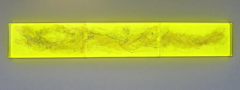 02_Oriental Luminescence_Ashen Landscape_300cm x 46 cm x 10 cm _Three layers of painted and fired glass with LED light panel__2012.jpg