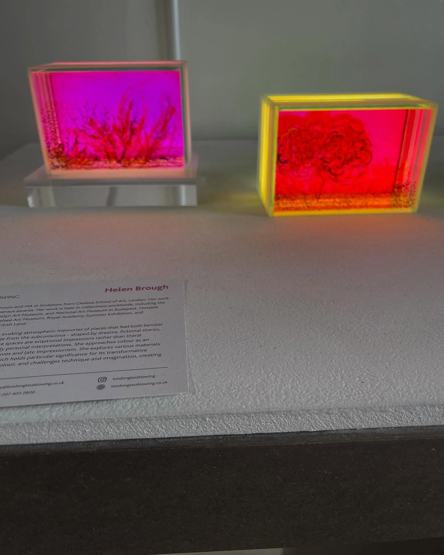 Last week! 
&ldquo;Mirage; Glass in the 4th Dimension&rdquo;
Lovely to be exhibiting with fellow studio glass engraver @katharine.coleman  at 
@londonglassblowing in Bermondsey, London.
I have two from the Glass Light Series.
Big thank you to @contem