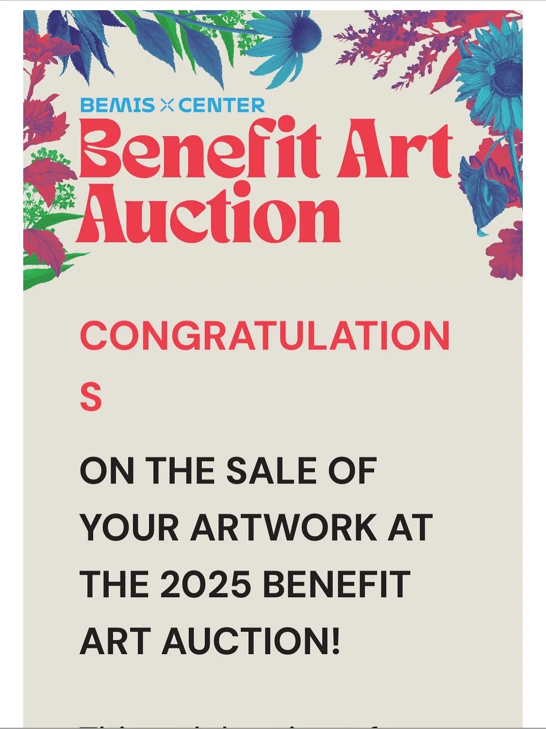 Delighted that &ldquo;Spectroscopic Continuum #21&rdquo; sold at the @bemiscenter auction.
Very happy to support such a fabulous art residency.
Congratulations to all the artists that  took part and to the organizers.
👏👏👏👏

If you are in London o