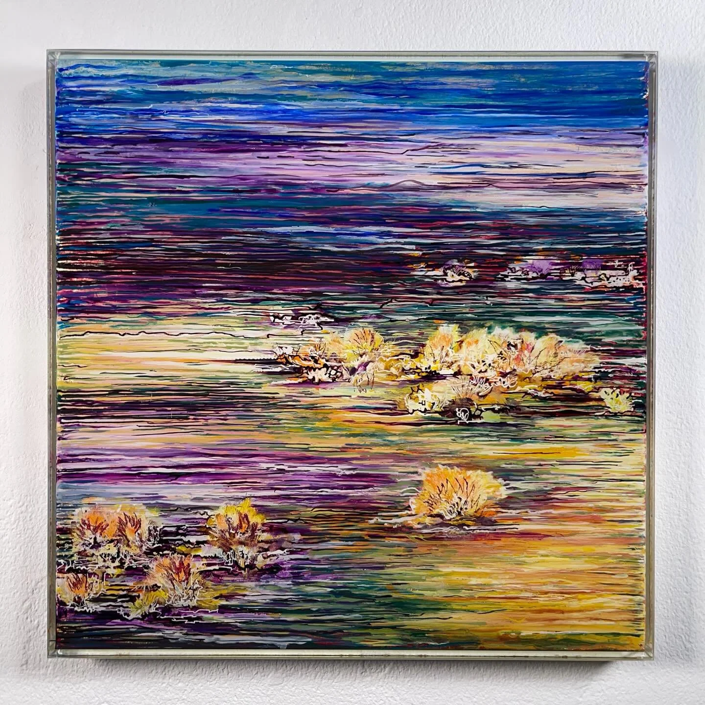 🌼Feels like spring today in London and wanted to share one of the new Hinterglasmalerei paintings 

&ldquo;Chromatic Drift ,
Connected Currents&rdquo;

Glass 30 x 30 x2 cm 2026

#contemporaryglass #qestscholar #madeincockpit  #contemporarypaintings