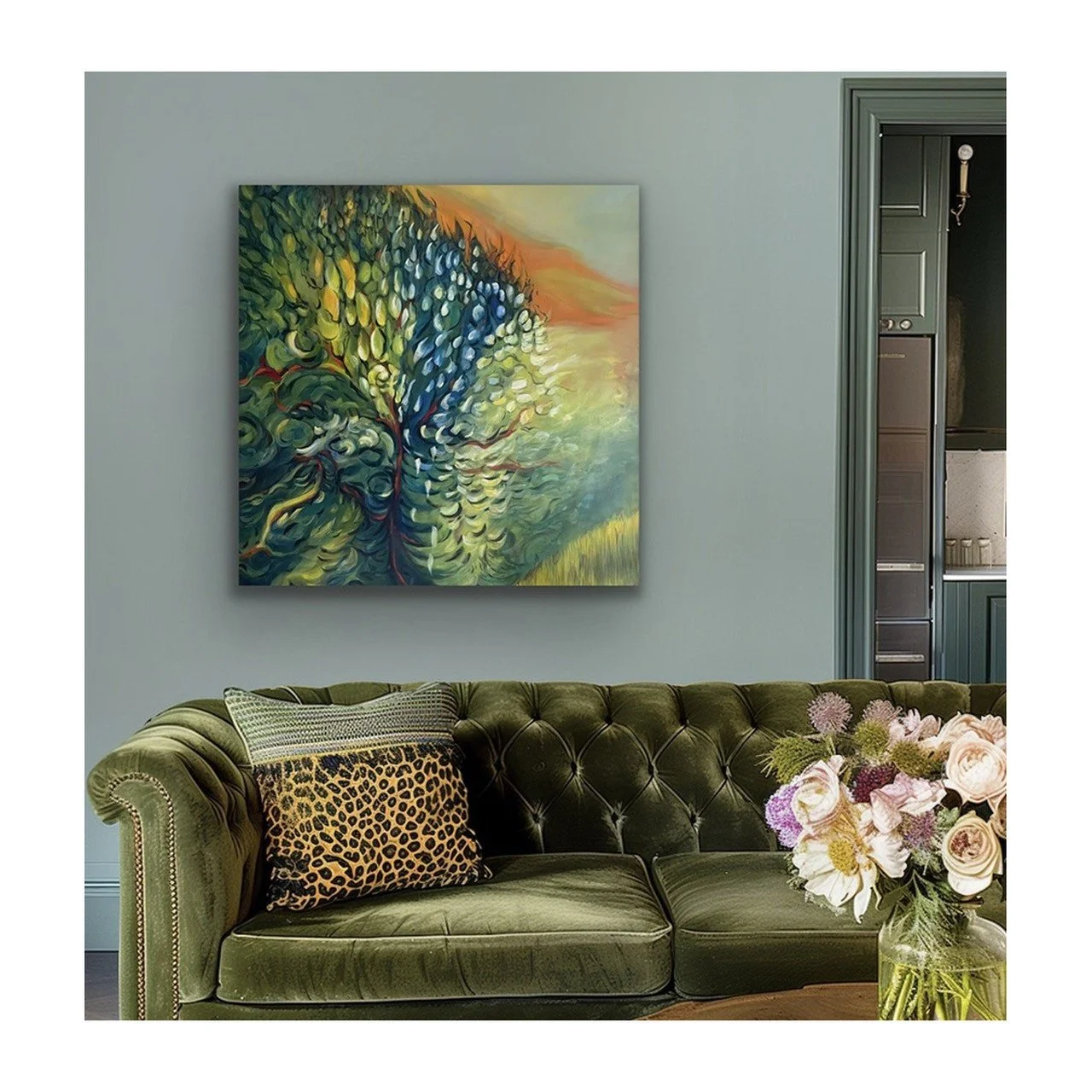 Helen Brough_Bush and Hill_oil on aluminium 100 x 100 cm.jpeg