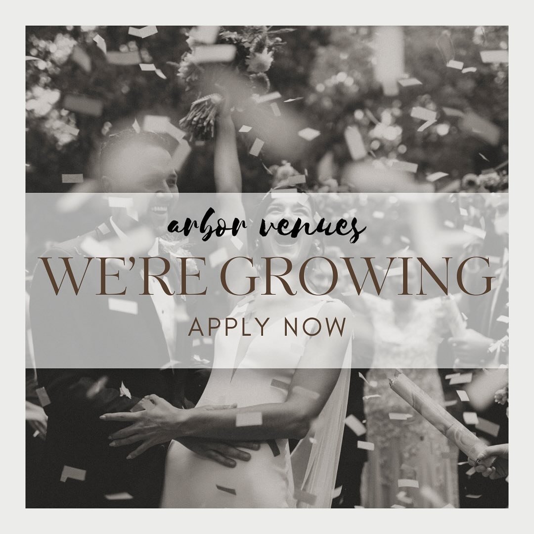 &ldquo;I would love to work with you!&rdquo; 💬 If you&rsquo;ve ever said this - now is your chance!  Arbor Venues is hiring - email your resume to bri@arborvenues.com to apply today.

All inquiries will be responded to on Monday to set up interviews