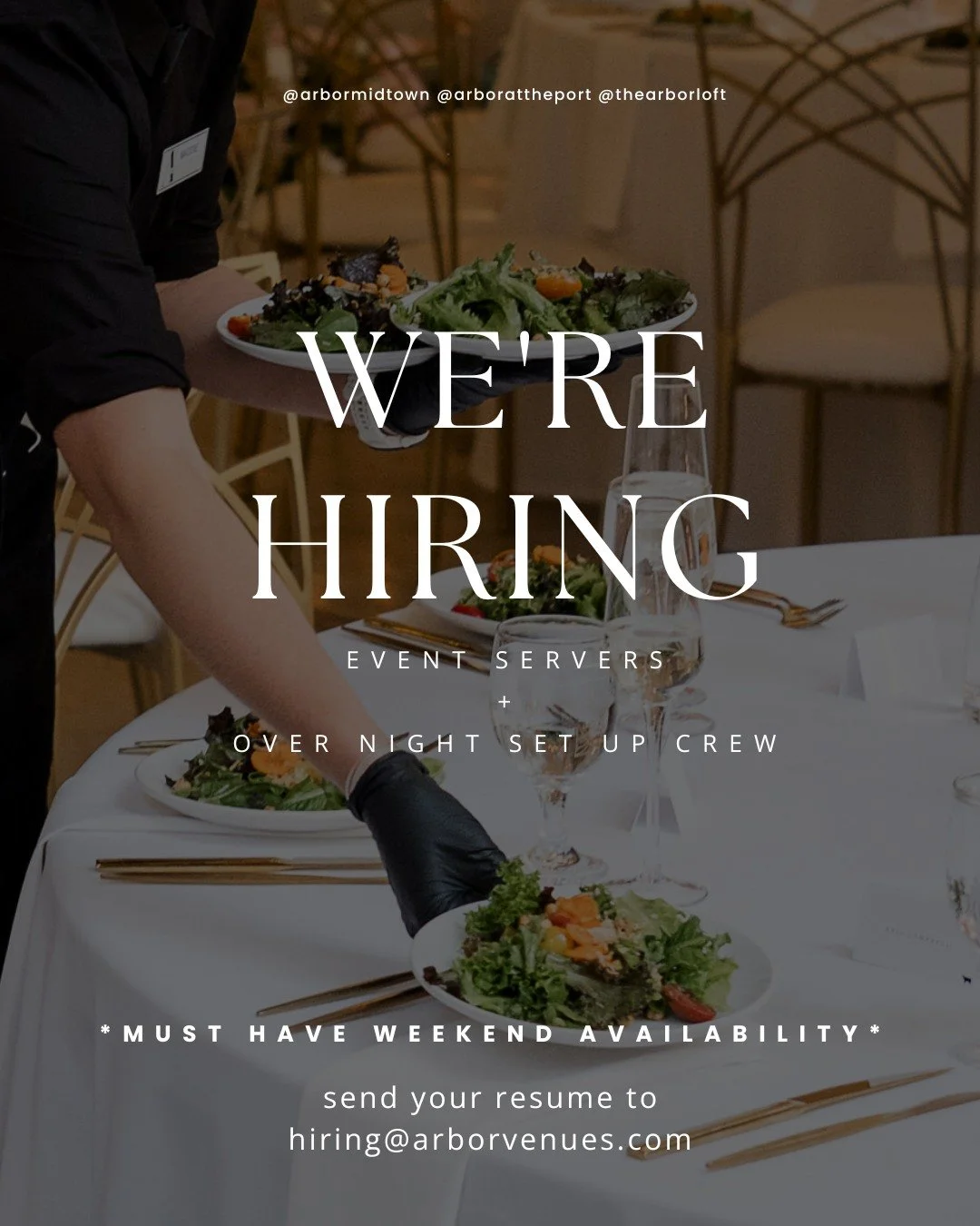 us again 🤭 looking to hire EVEN MORE!

we&rsquo;re hiring seasonal, part-time event servers + overnight setup crew to help us take on the busy season!✨

if you&rsquo;re reliable, hardworking, and love being part of the behind-the-scenes magic of wed