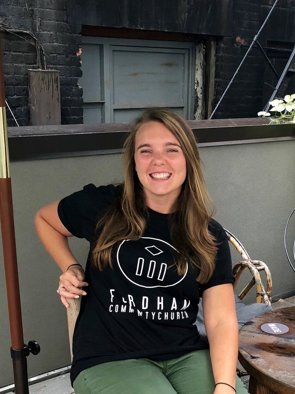 A church member in an FCC T-shirt