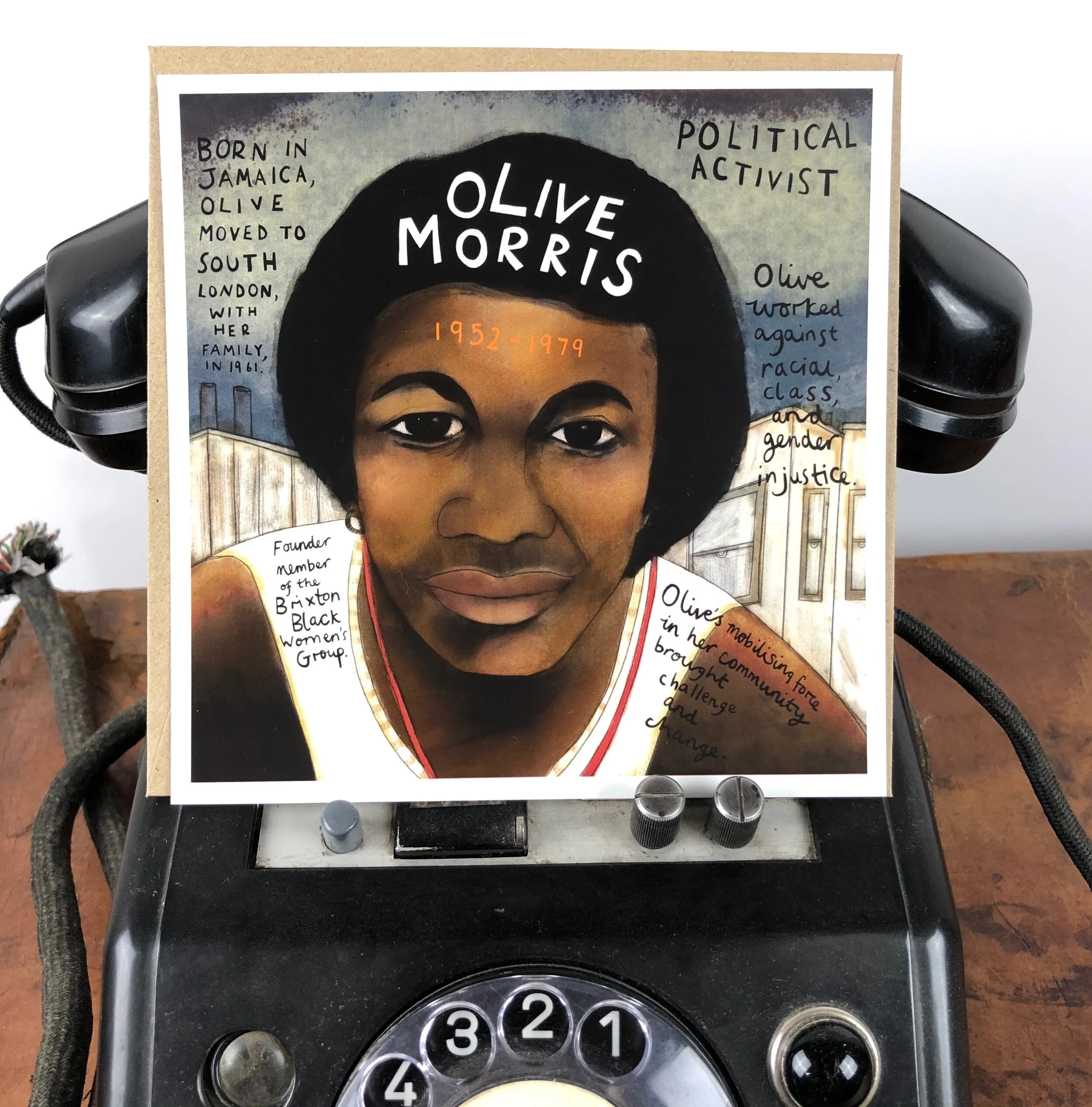 Have you Heard Of... Olive Morris - postcard and envelope