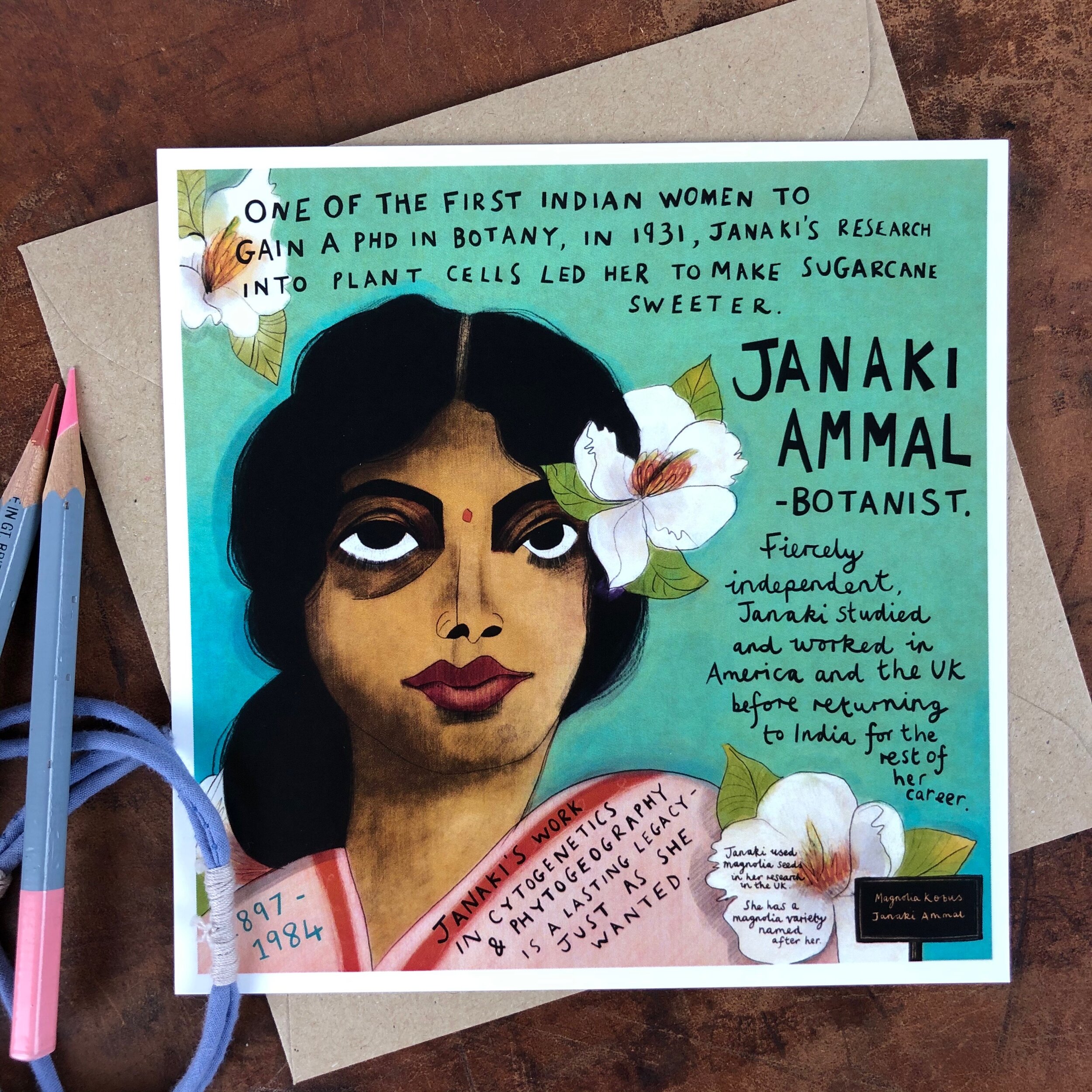 Have You Heard Of... Janaki Ammal - postcard and envelope