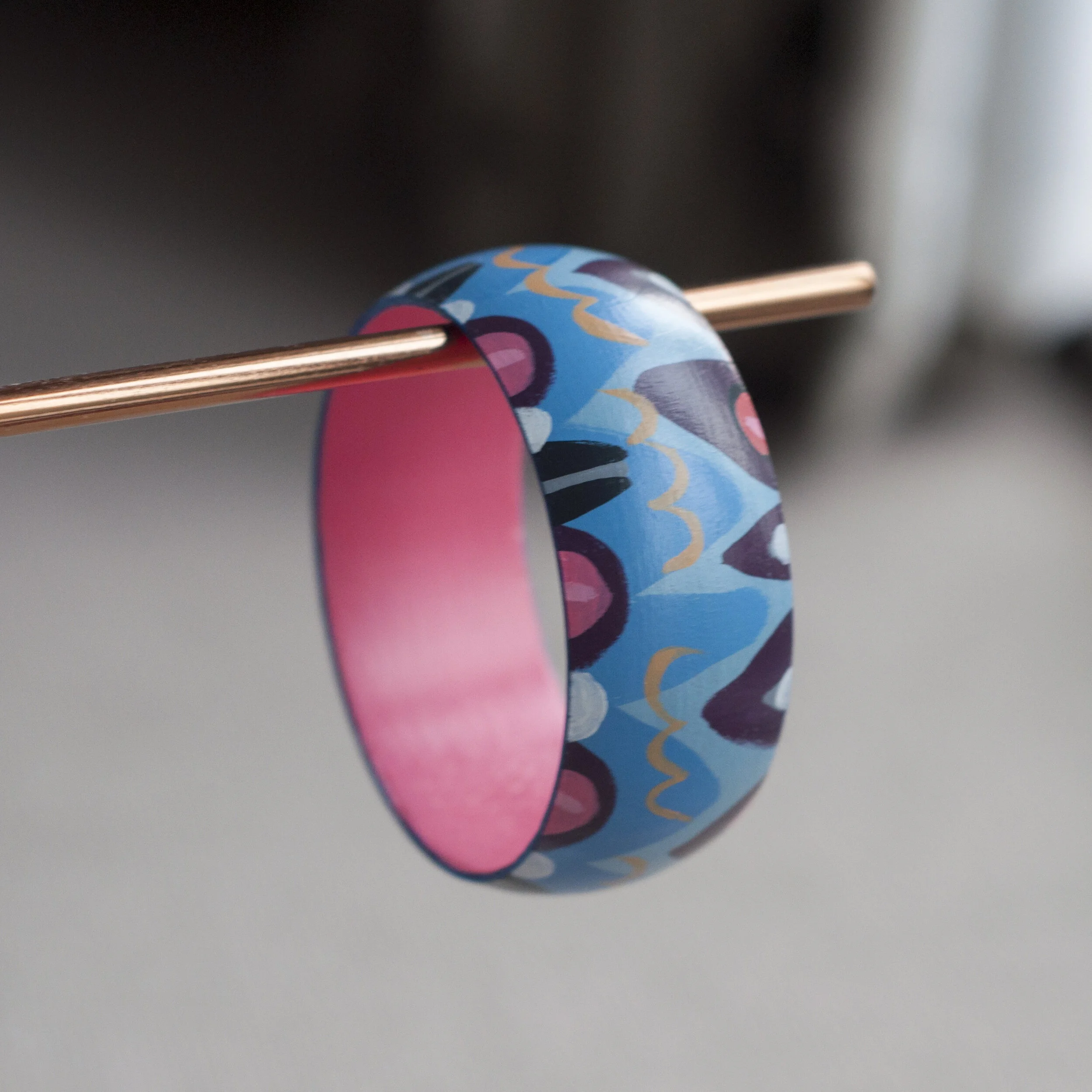 Hand painted wooden bangle 'Howgill'