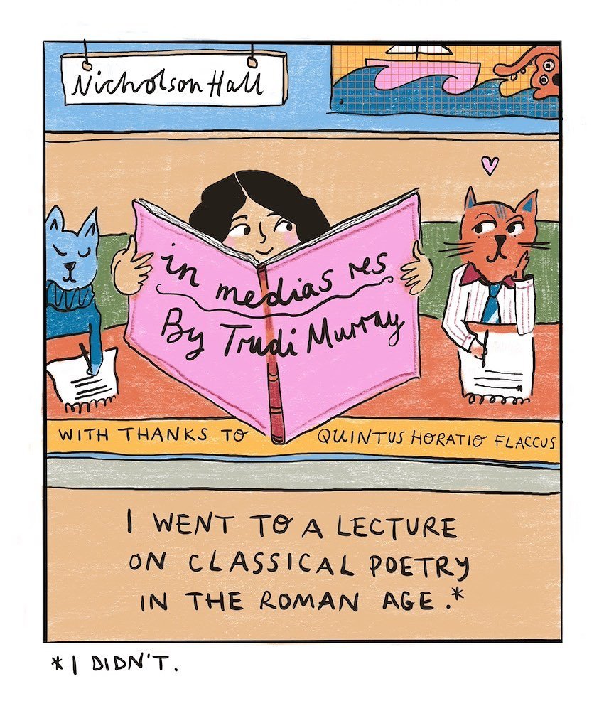 Hello! I wrote a new comic, thanks to one Quintus Horatio Flaccus, and it reignited my ardour for mosaic and the accusative, both beautiful in construction. 

This comic&rsquo;s full of good tips for if you ever get involved with sea monsters, if you