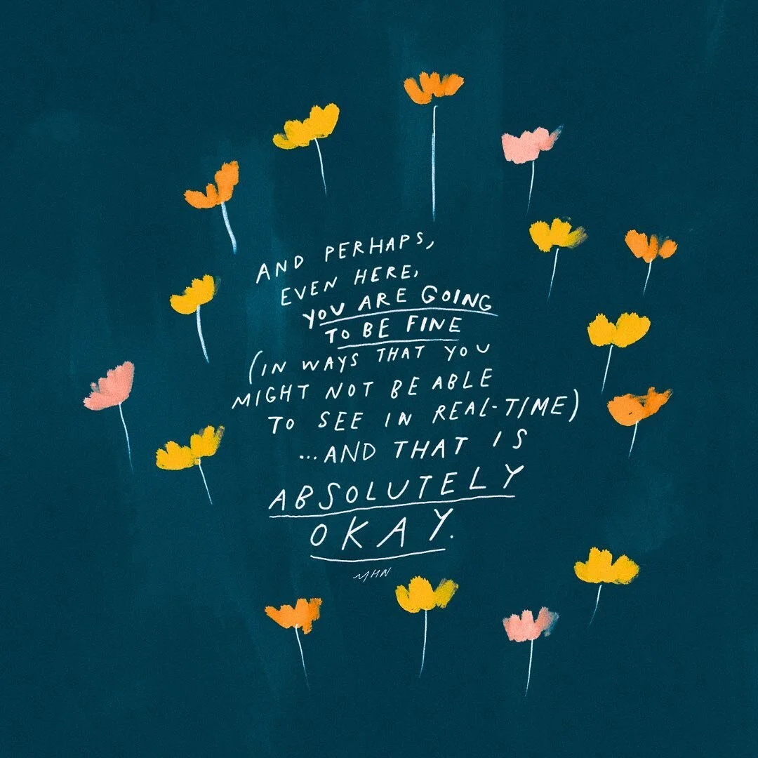 No matter what is missing,
I hope you know:
you have
what you need
to live
a beautiful story.
Your story is rich
with texture
and color
that you will not always see
in real-time.

Your own photographs
are monuments
to the reality
that even in low places,
the sun still shines.
And even when
And even when
it didn&rsquo;t seem like it would,
beauty found you
just fine.
You learned
to make it through
one hour
one day
one year
at a time.

And perhaps, even here, you are going to be fine...in ways you might not be able to see in real-time.
So here&rsquo;s to looking back. Here&rsquo;s to looking back at old photographs and noticing what is beautiful. Here&rsquo;s to looking at the edge of the photo and noticing where the sky was blue, or the silhouette of a tree behind you, and how, in photo after photo, sunlight found its way in, over and over again.

Here&rsquo;s to realizing that when you look back on old photographs, you have two options: you can look back passively or with purpose. You 