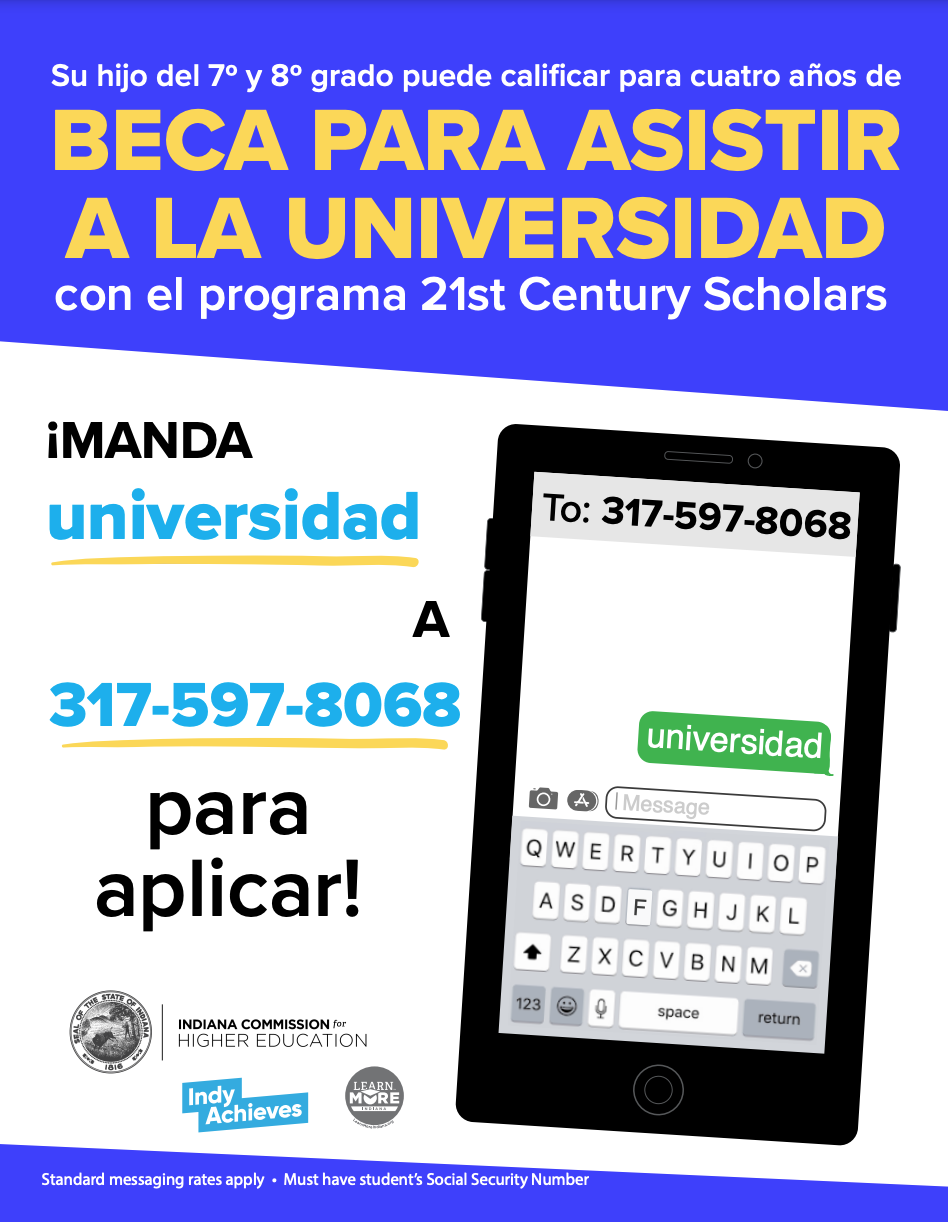 Click to download the 21CS Text Flyer (Spanish)