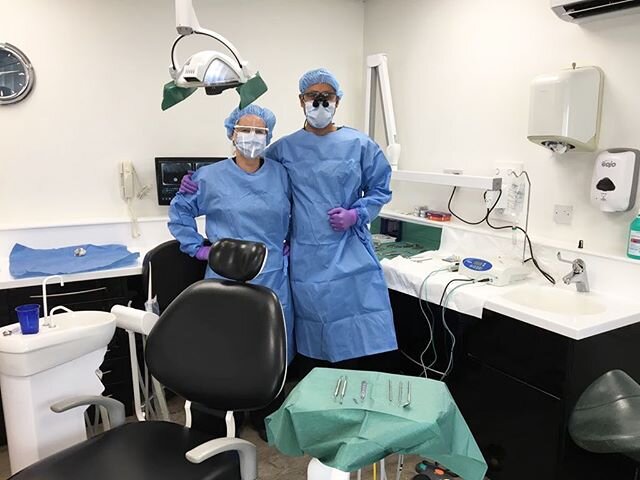 ✨In the zone✨ Sandeep and Jenna ready to restore a patients smile with dental implants🦷