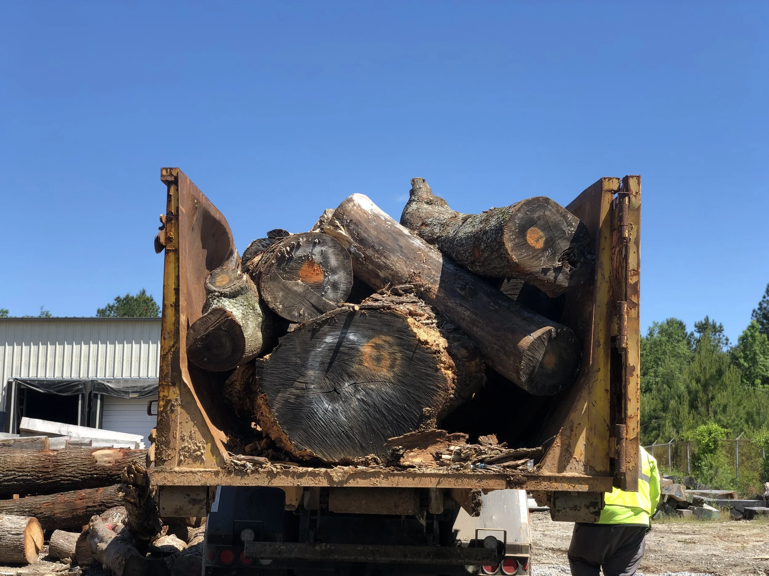 Each log was labeled and inventoried prior to delivery at Eutree.