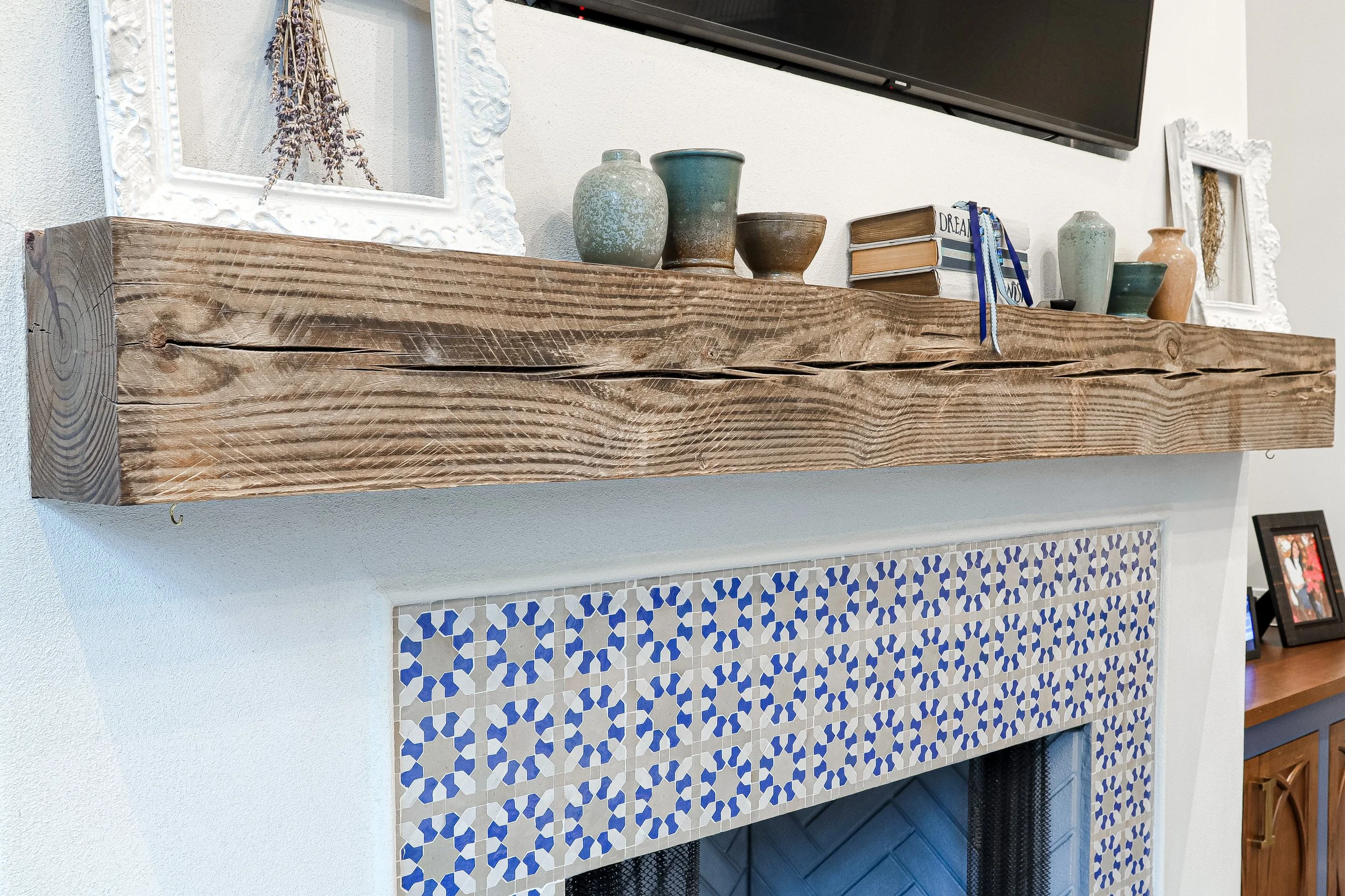 Reclaimed Antique Heart Pine Mantle