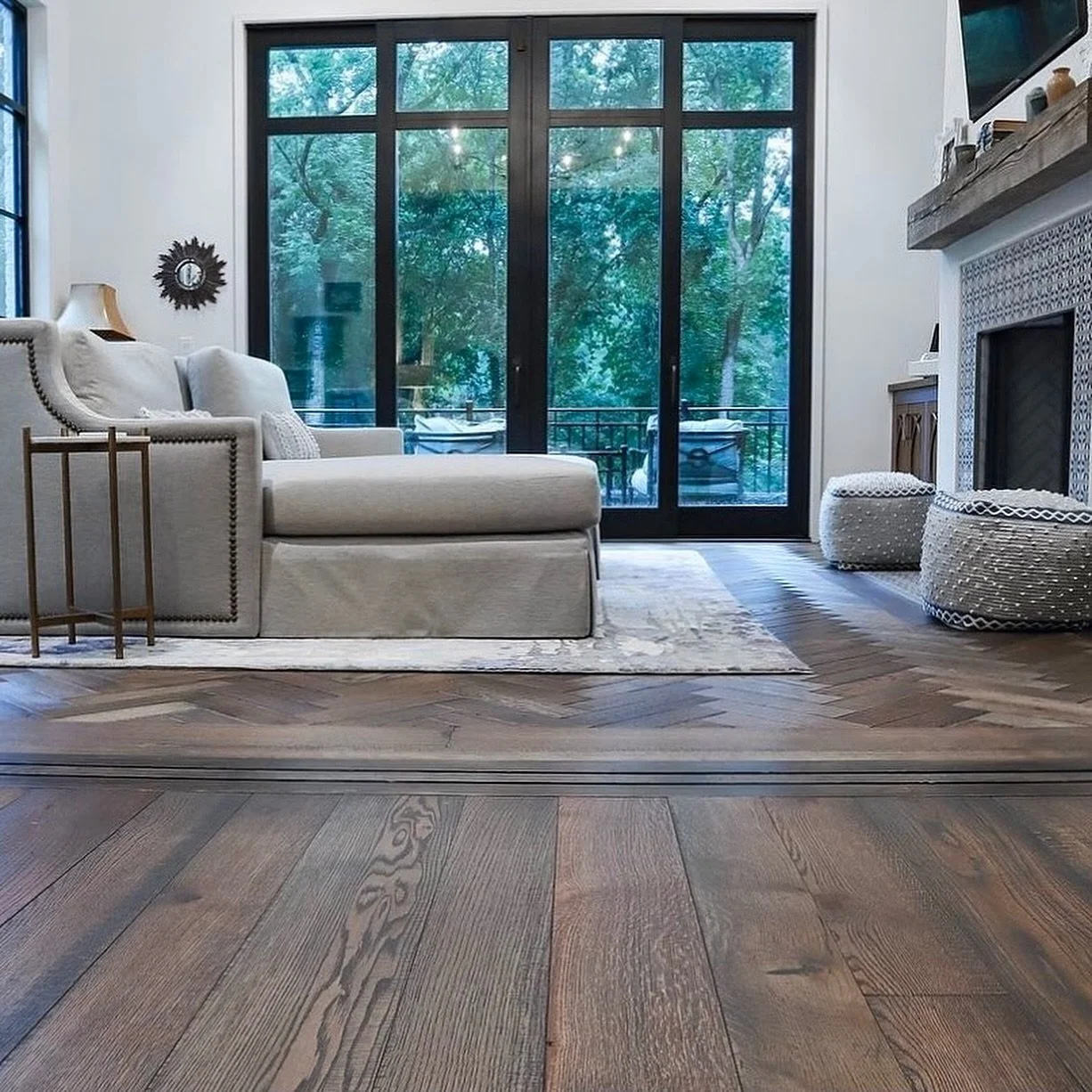 White oak, but make it unforgettable.

Our mixed width character white oak floors in a skip sawn texture bring just the right amount of raw edge - subtle saw marks that catch the light, add depth, and give every plank a lived-in, architectural feel. 