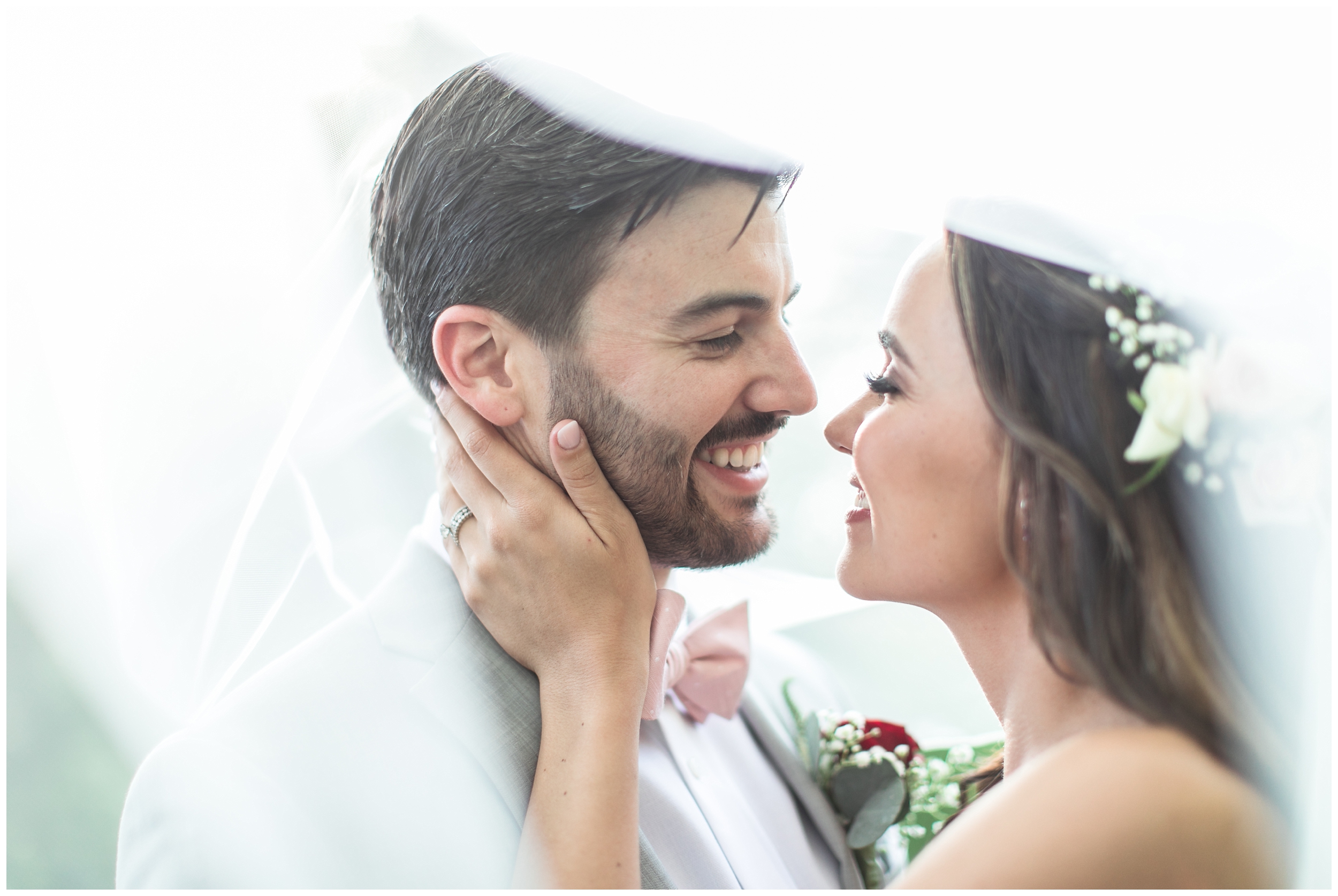 Copy of elegant homestead wilshire ranch wedding bride groom under veil romantic portrait carrie vines