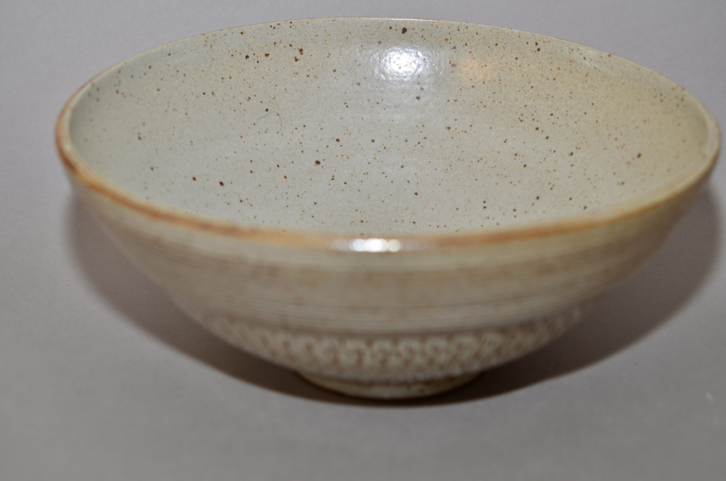 Wide bowl with red iron oxide decoration