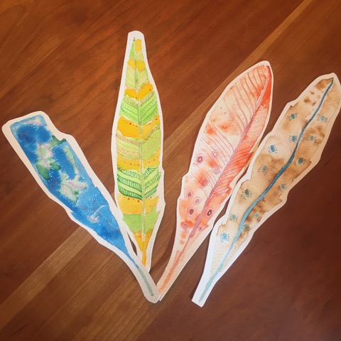 Watercolor feathers